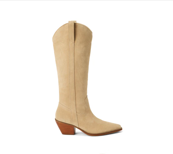 ブーツその他 Damy Vintage-Inspired Beige Suede Cowboy Ankle Boots matisse-cream-suede-tall-