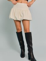 White Leather Bubble Skirt
