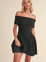 Off Shoulder Black Sweater Dress