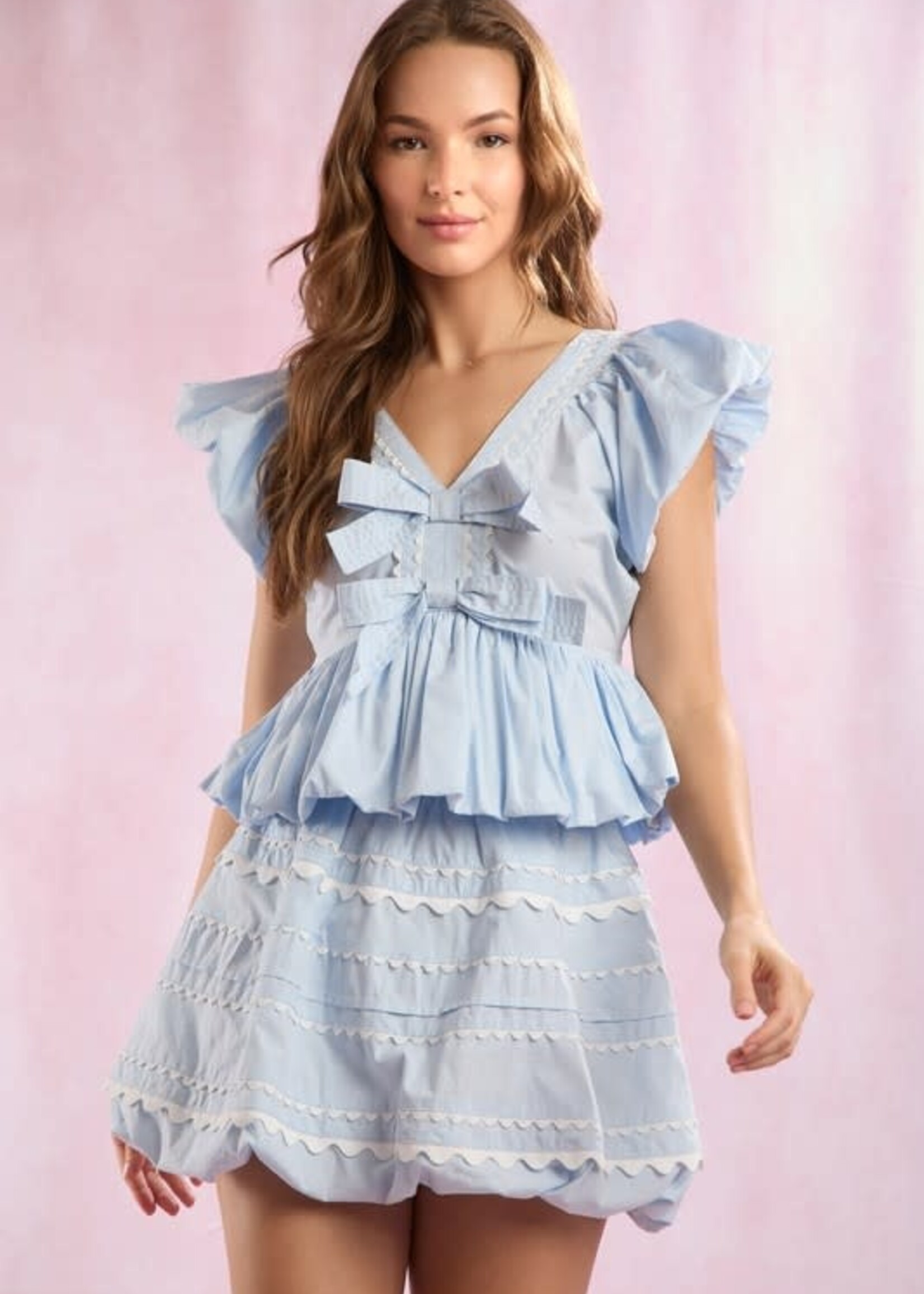 Pretty Rick Rack Bow Top (2 Colors)