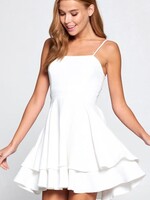 Flowy Ruffle White Dress