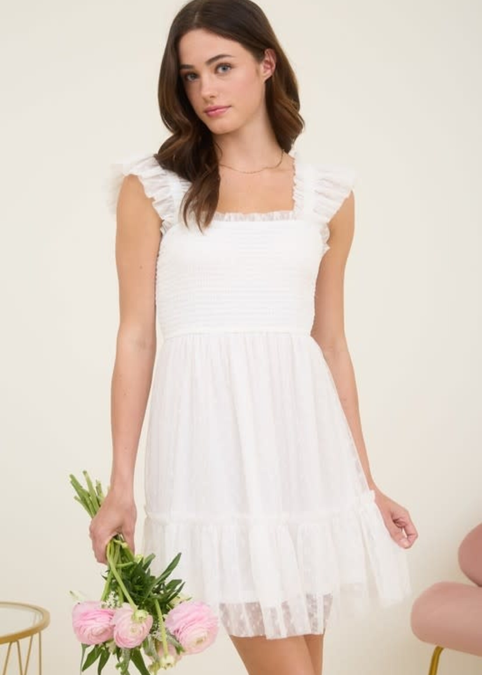 Chffon Ruffle Dress (4 Colors)