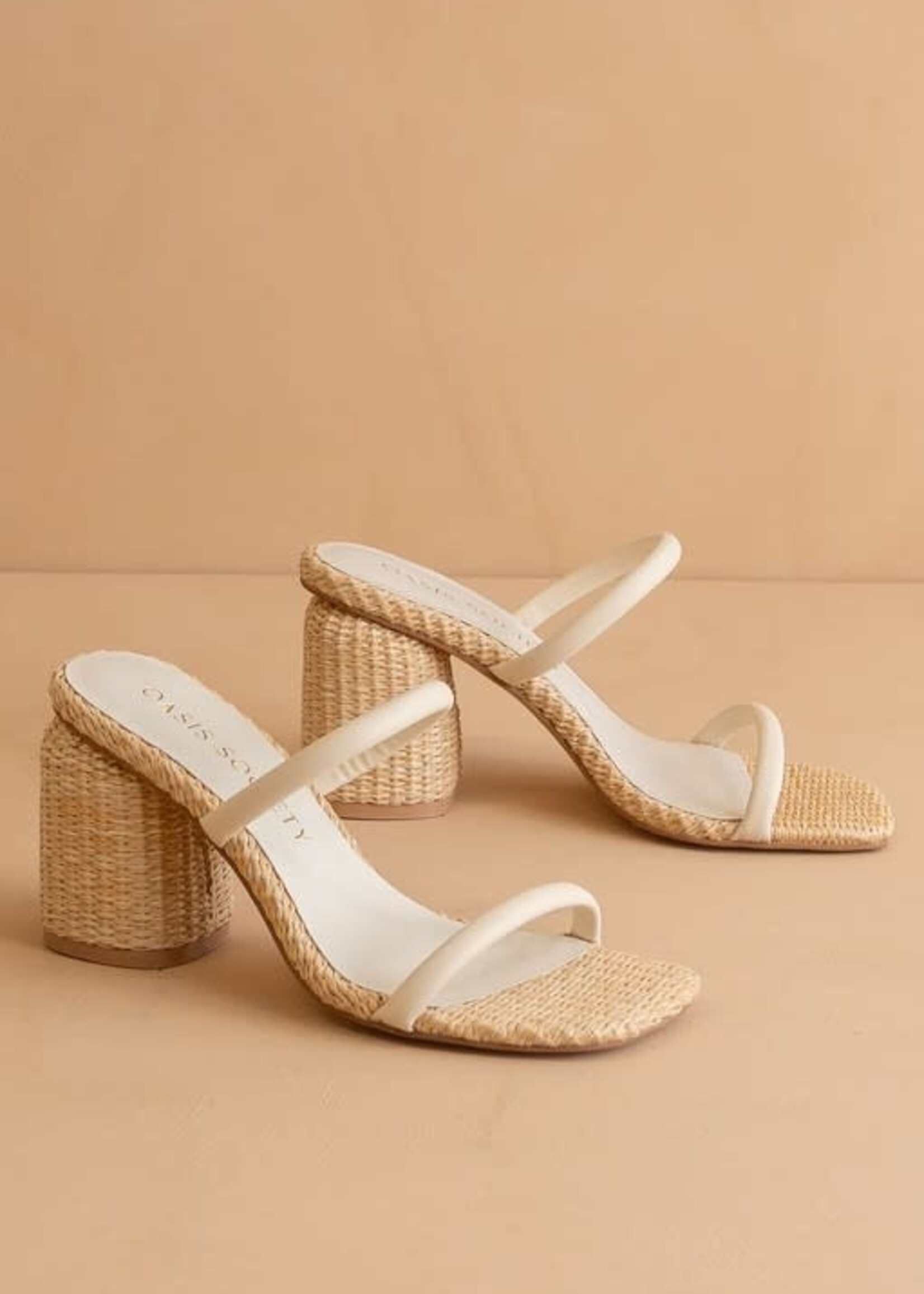 Neutral Rattan Heels
