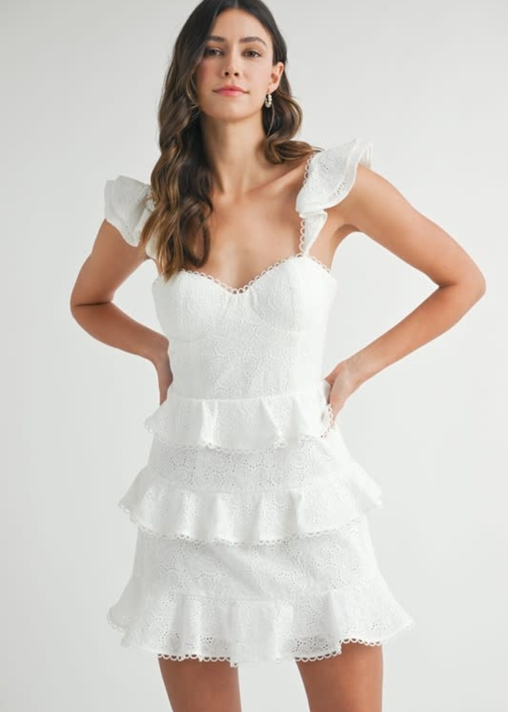 Beautiful White Ruffle Dress