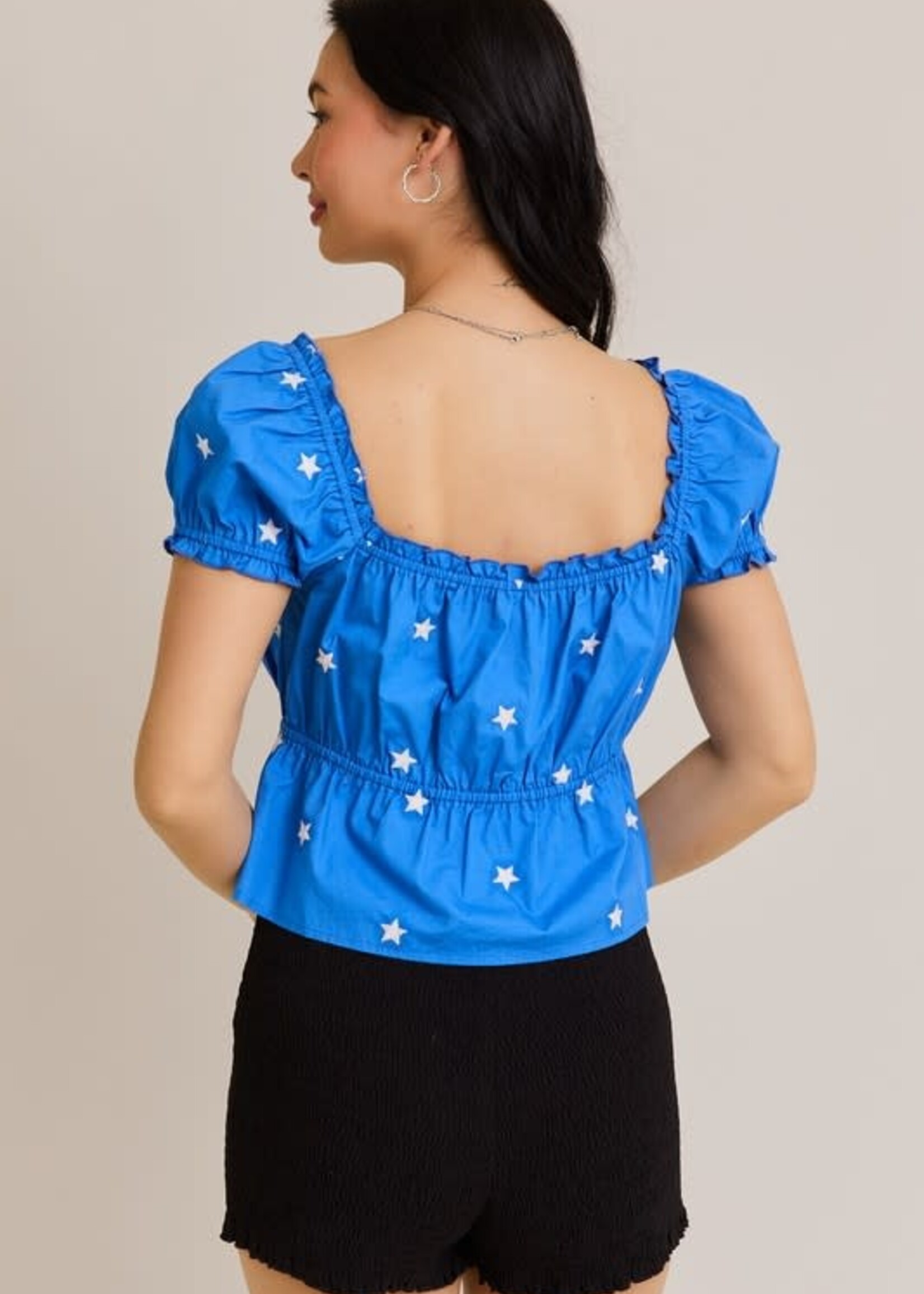 Star Spangle Blue Top