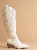 White Embroidered Boots