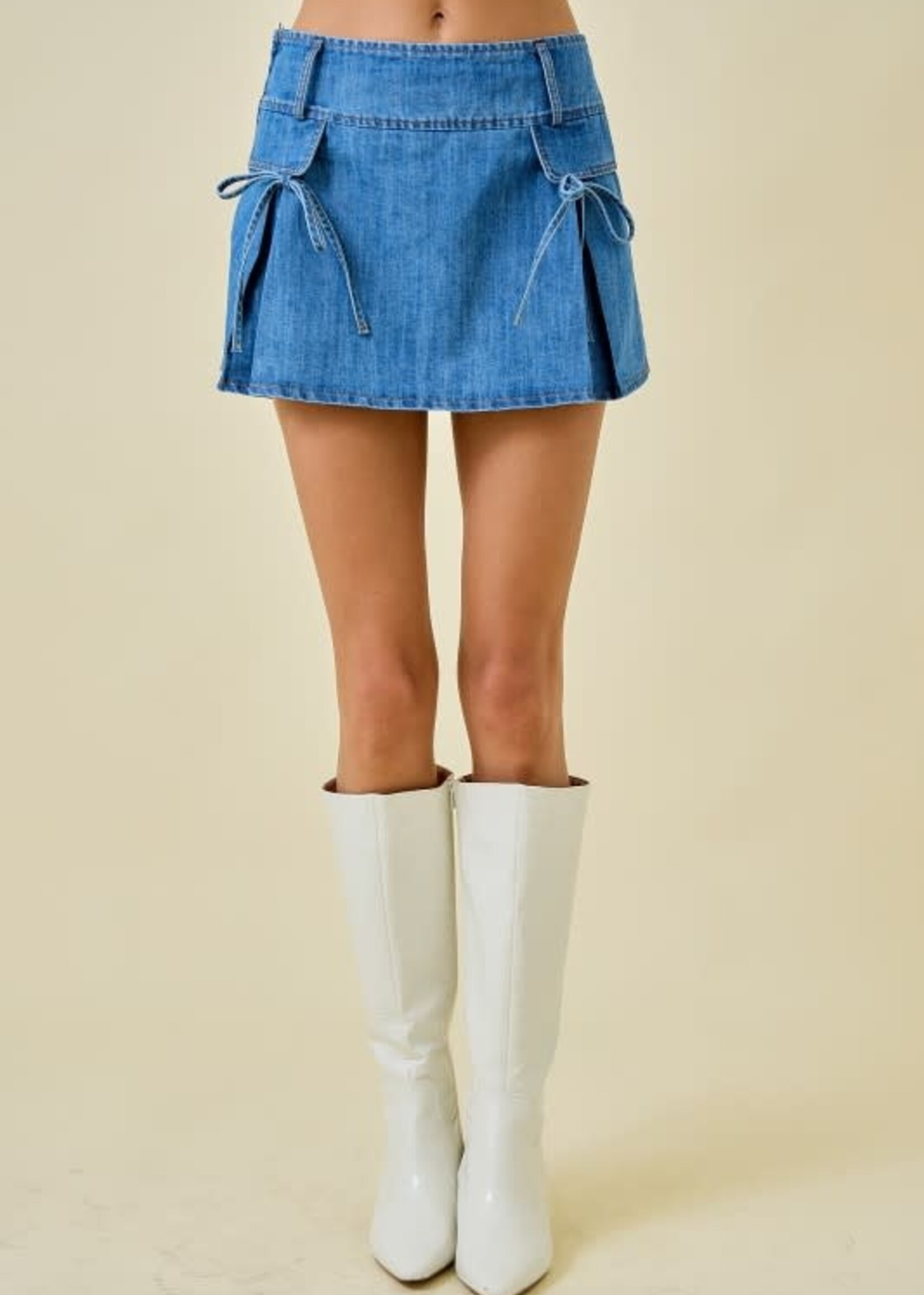 Cute Denim Bow Skort