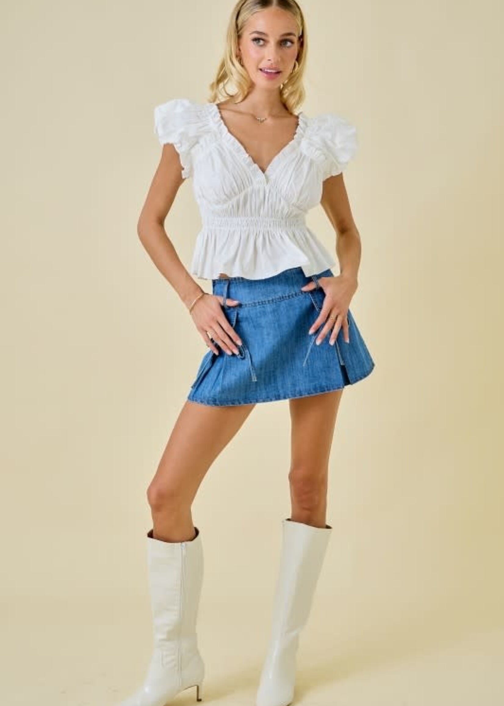 Cute Denim Bow Skort