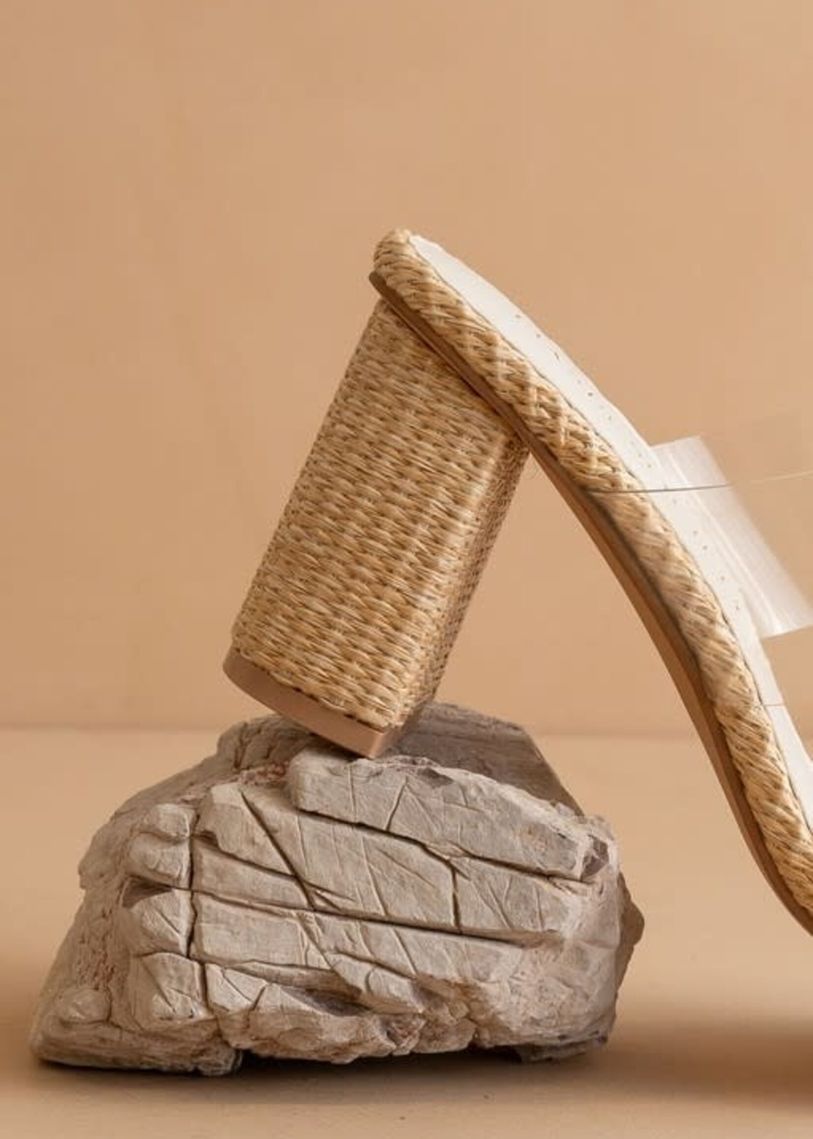 Clear Raffia Heels