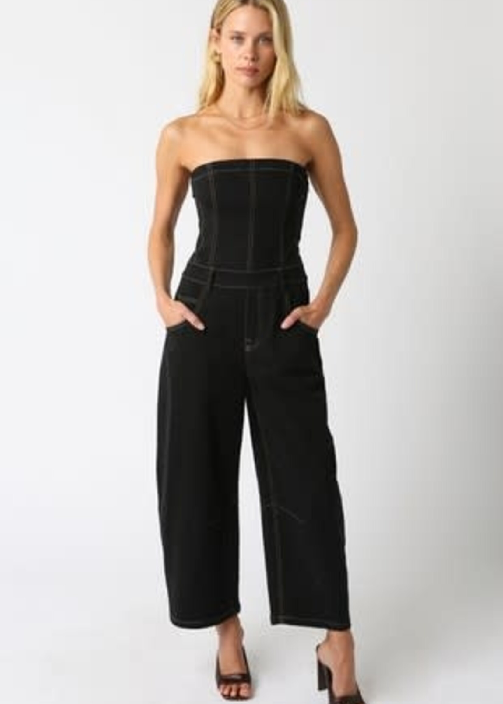 Black Denim Jumpsuit