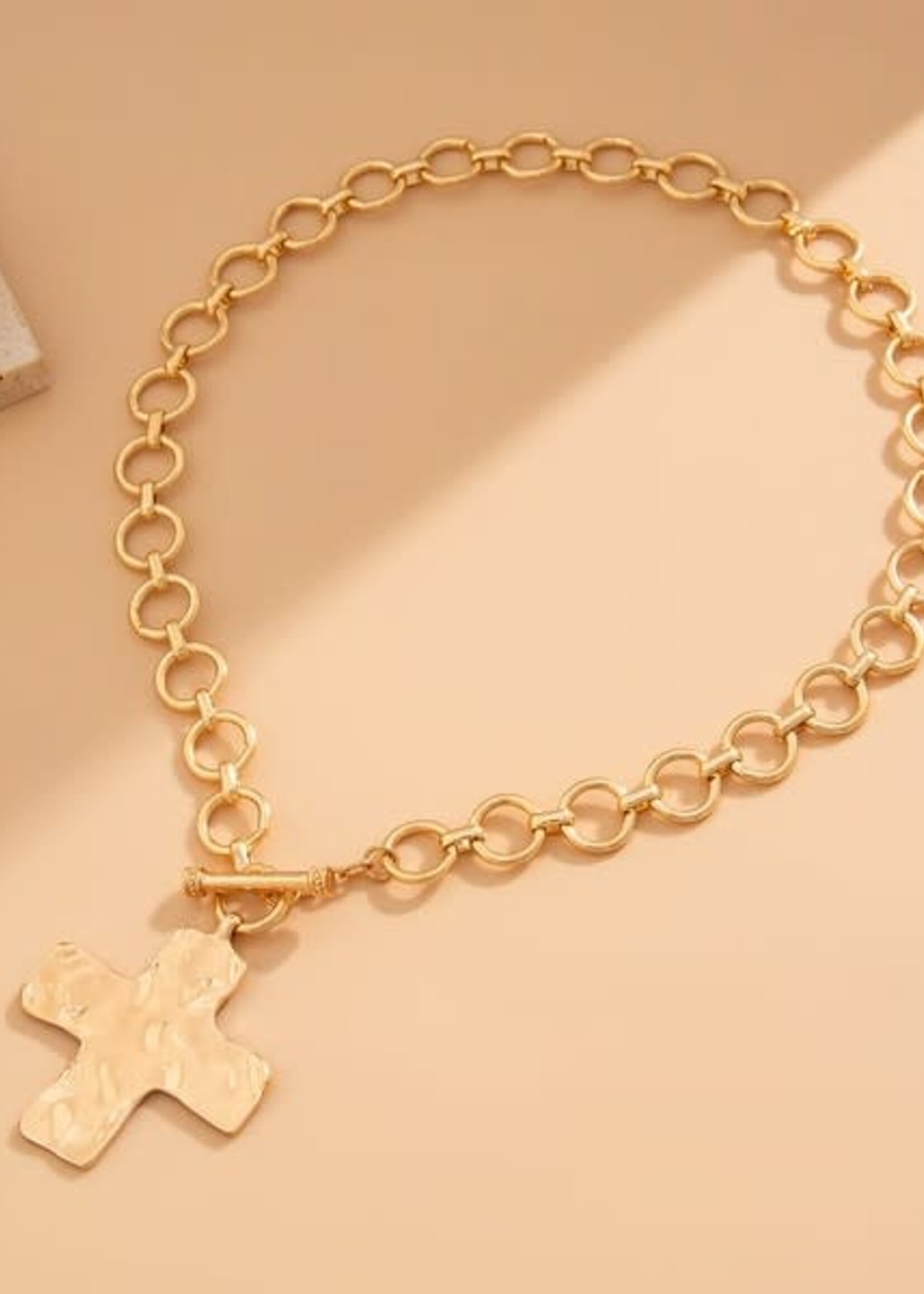 Hammered Cross Necklace (2 Colors)