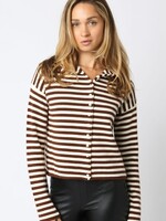 Stripes On Cashmere Cardigan (2 Colors)