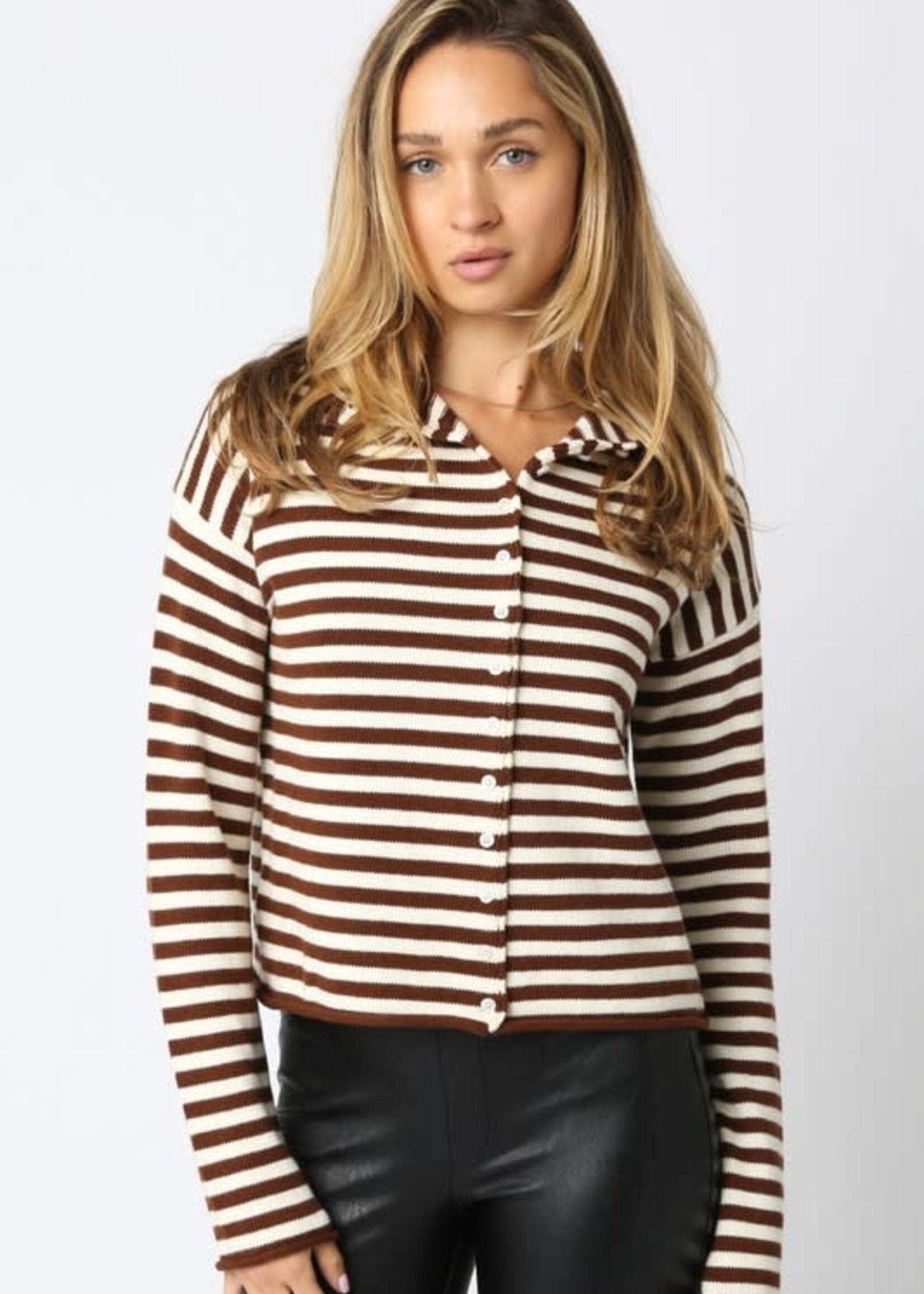 Stripes On Cashmere Cardigan (2 Colors)