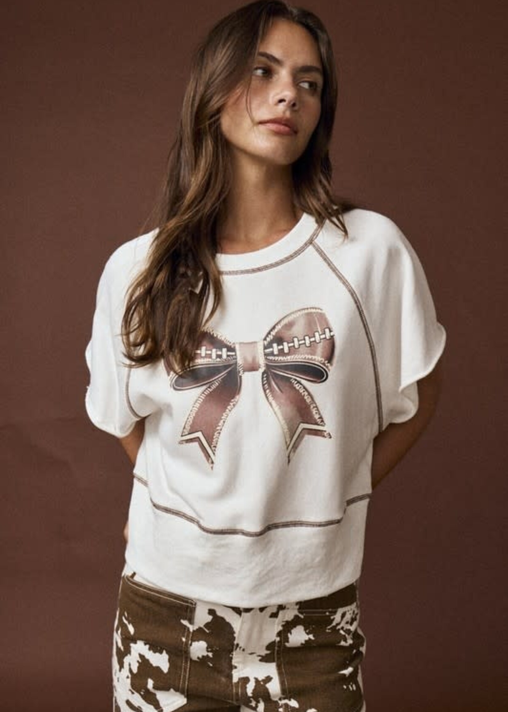Football Bow Sweatshirt
