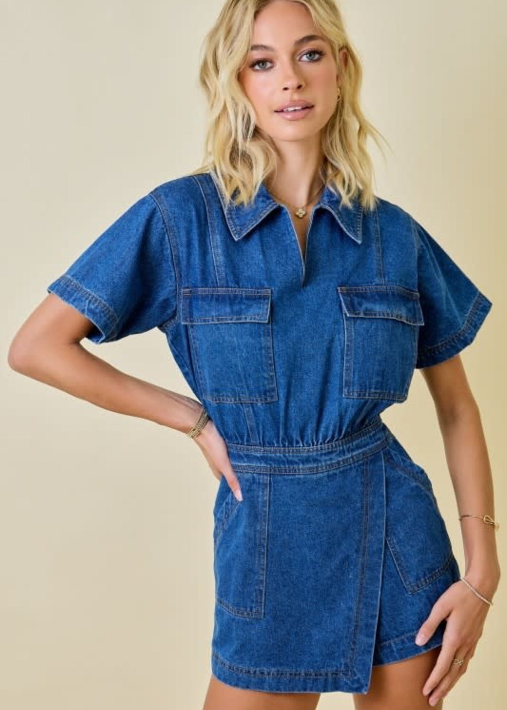 Cute Denim Romper