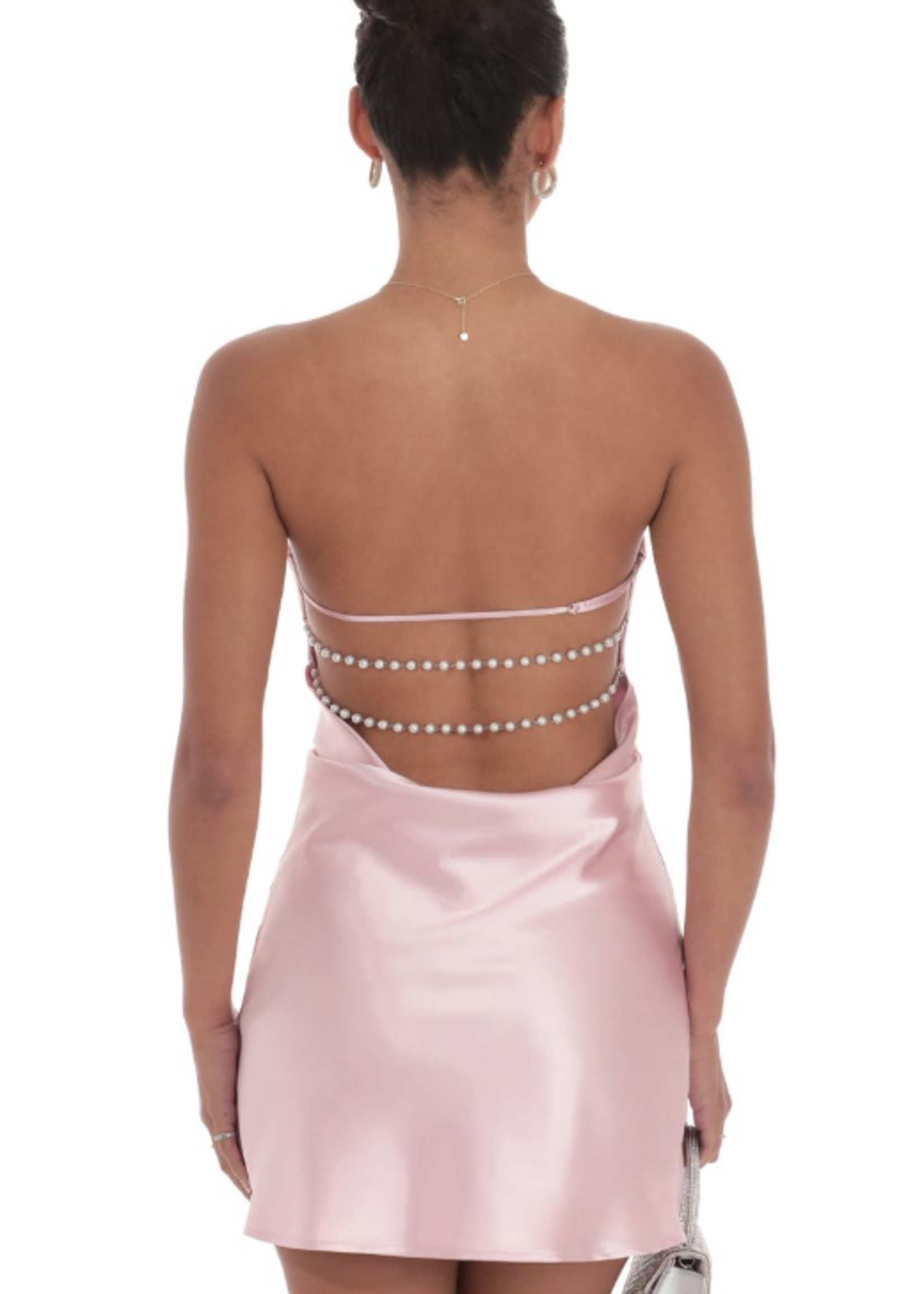 Pretty Pink Pearl Detail Dress