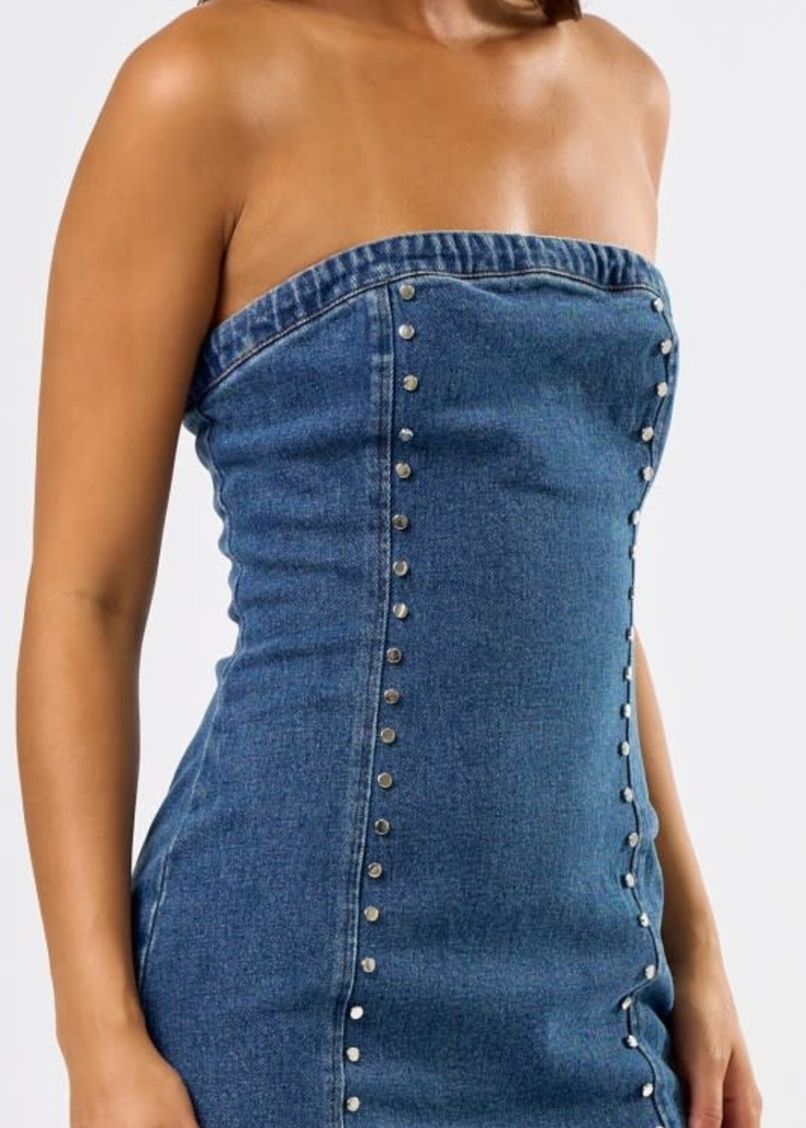 Rock & Rivet Studded Denim Dress