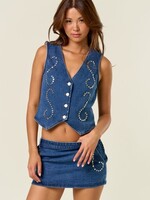 Denim Stud Vest