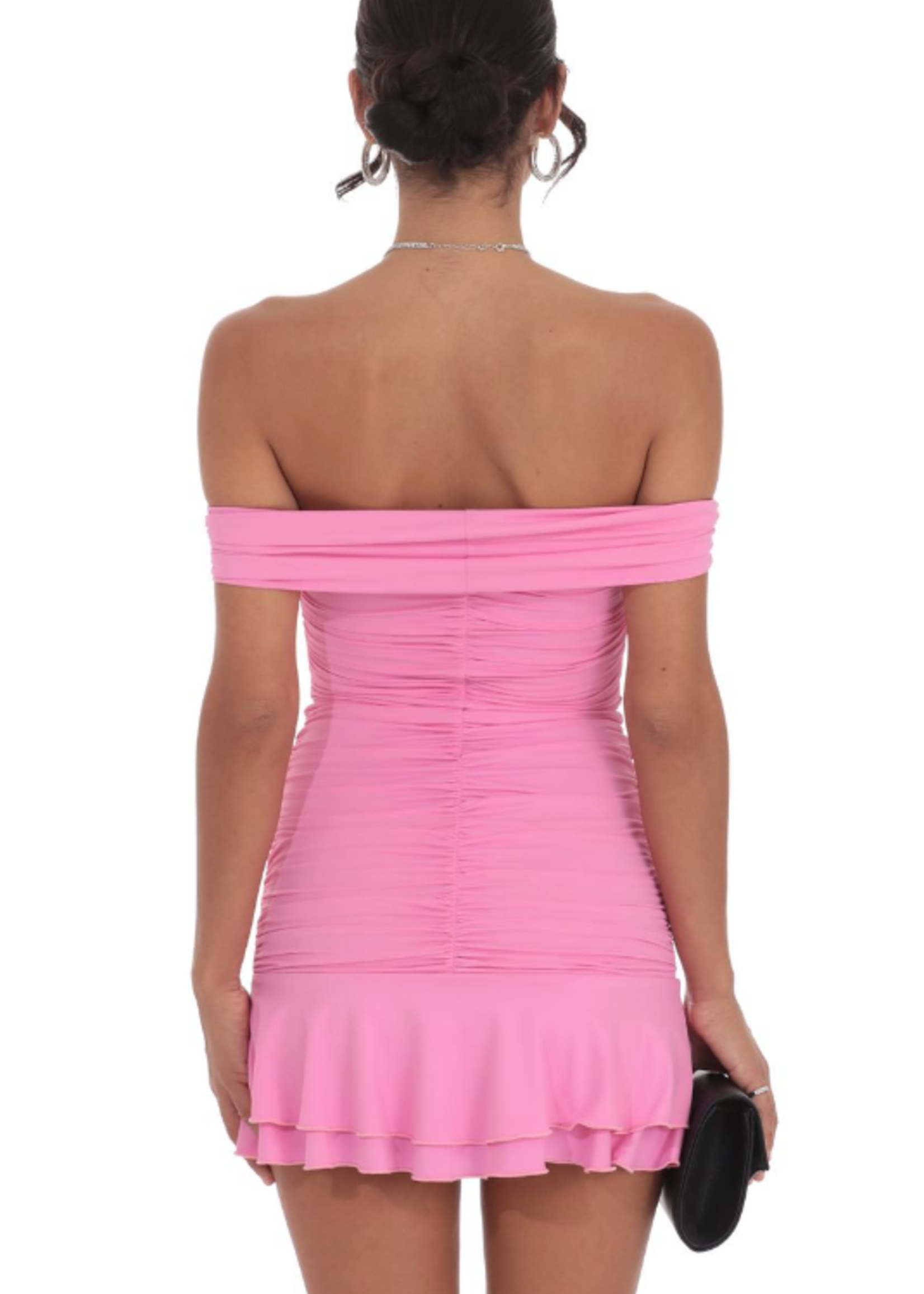 Pretty in Pink Off Shoulder Dress