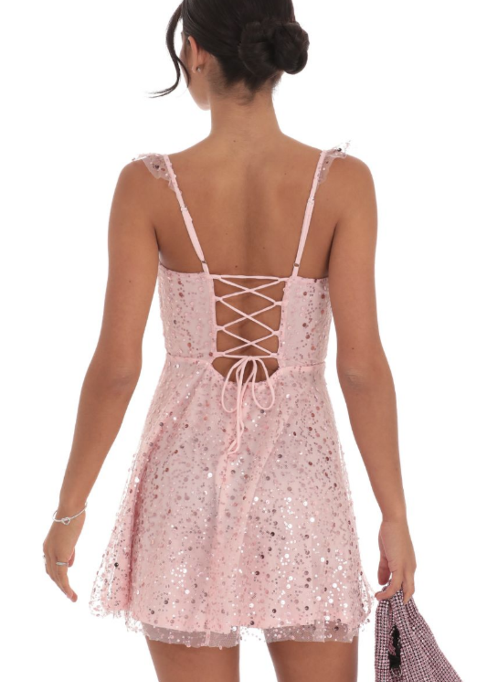 Pretty Pink Sequin Ruffle Dress
