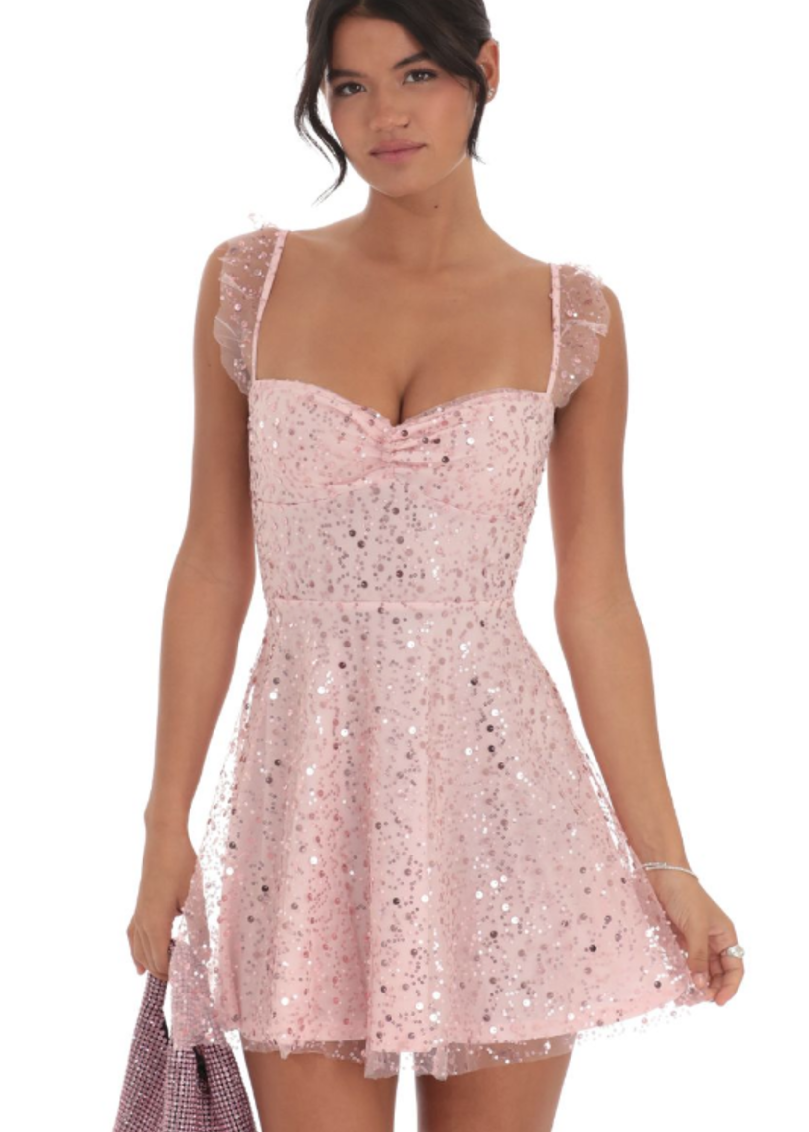 Pretty Pink Sequin Ruffle Dress