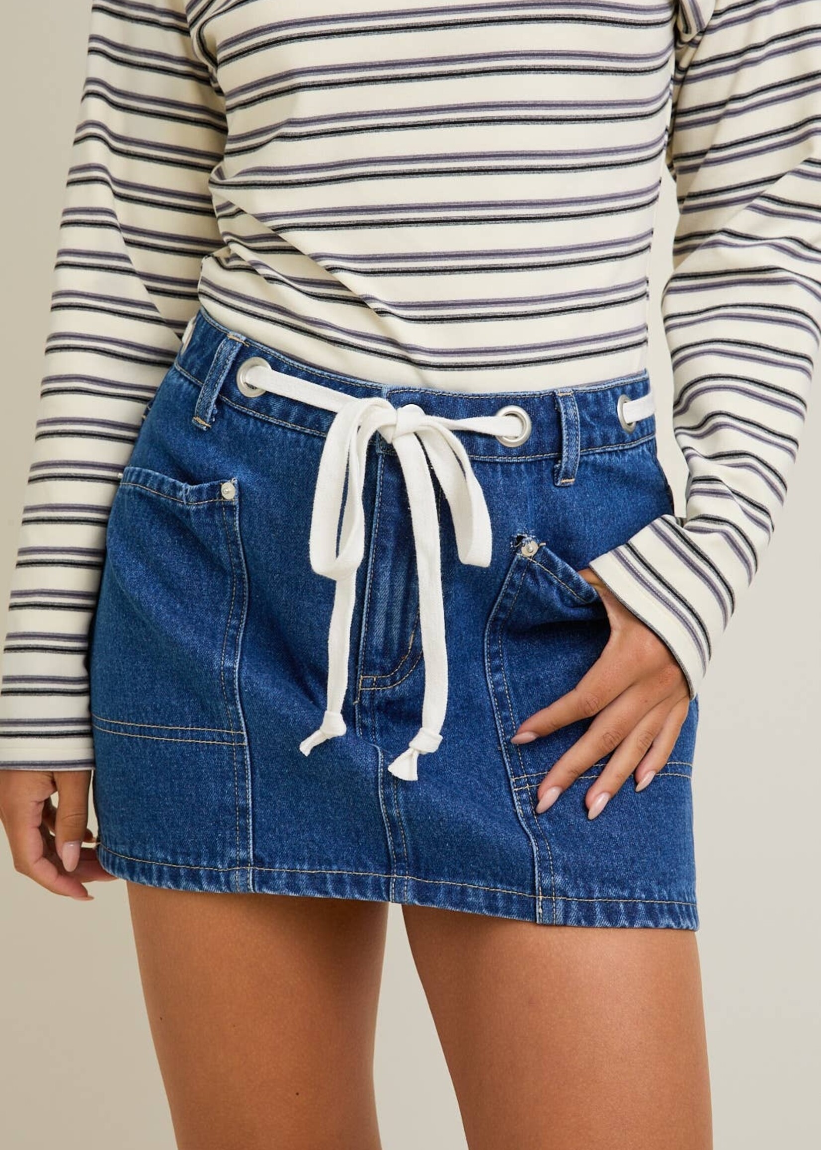 Denim Details Skirt