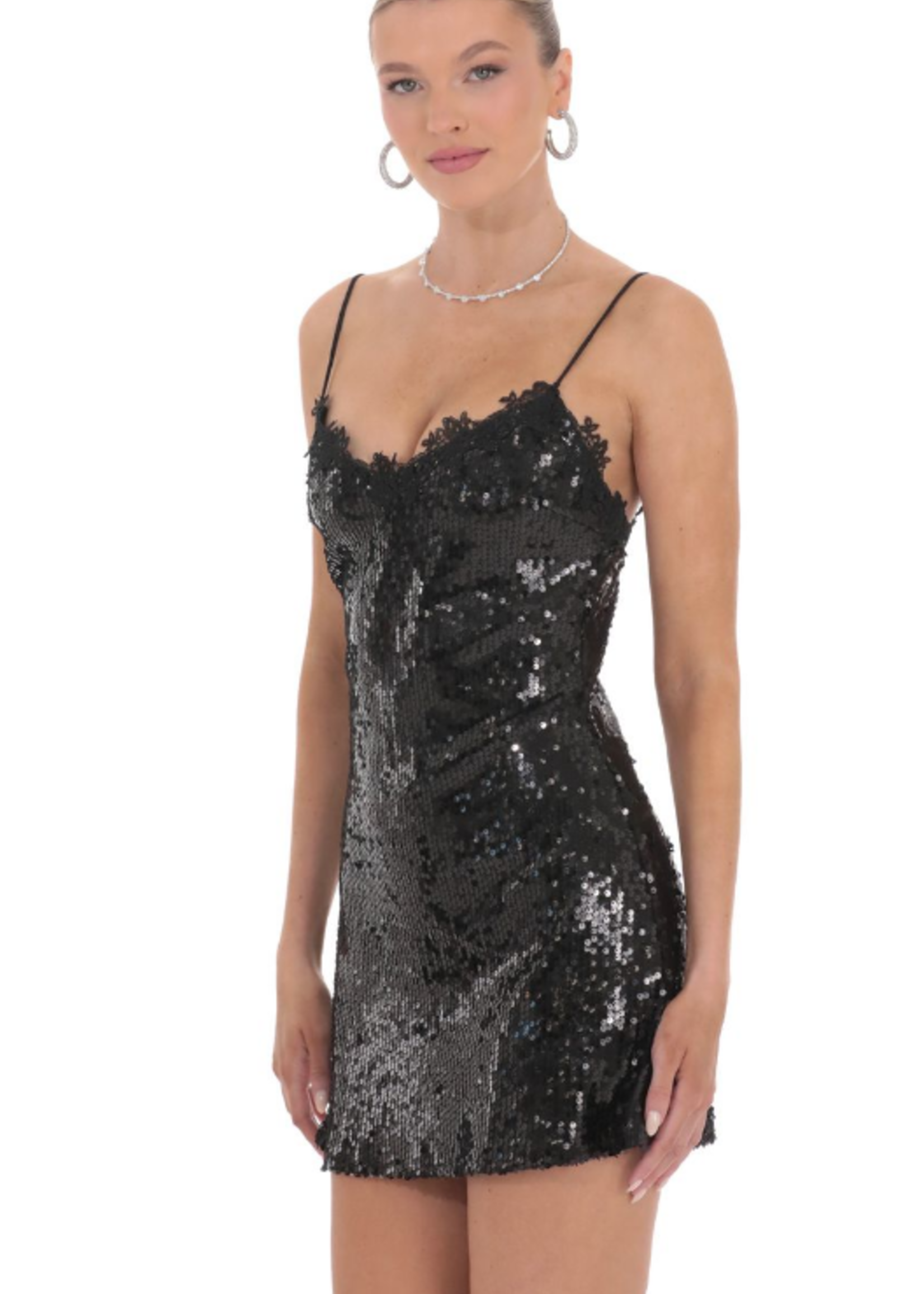 Sparkle and Lace Detail LBD