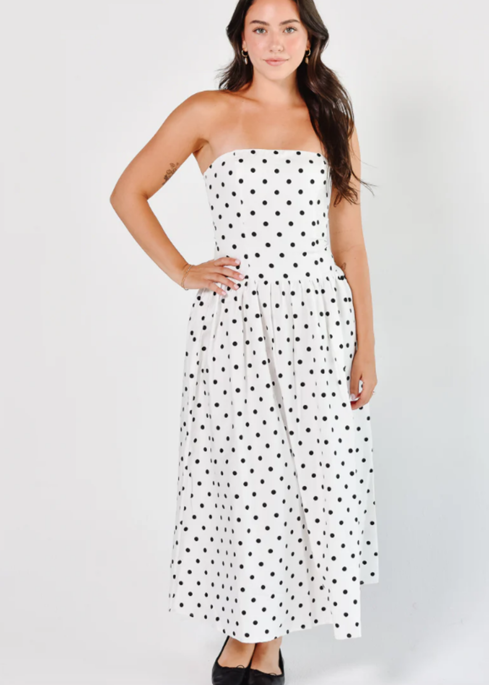 Pretty Polka Midi Dress