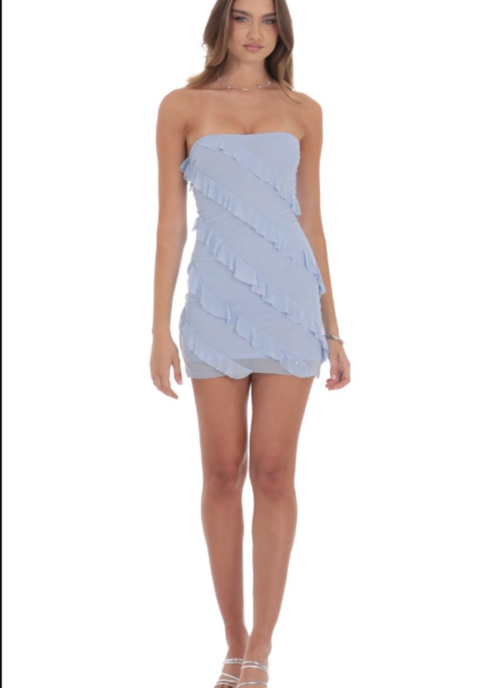 Sparkle Detail Ruffle Dress