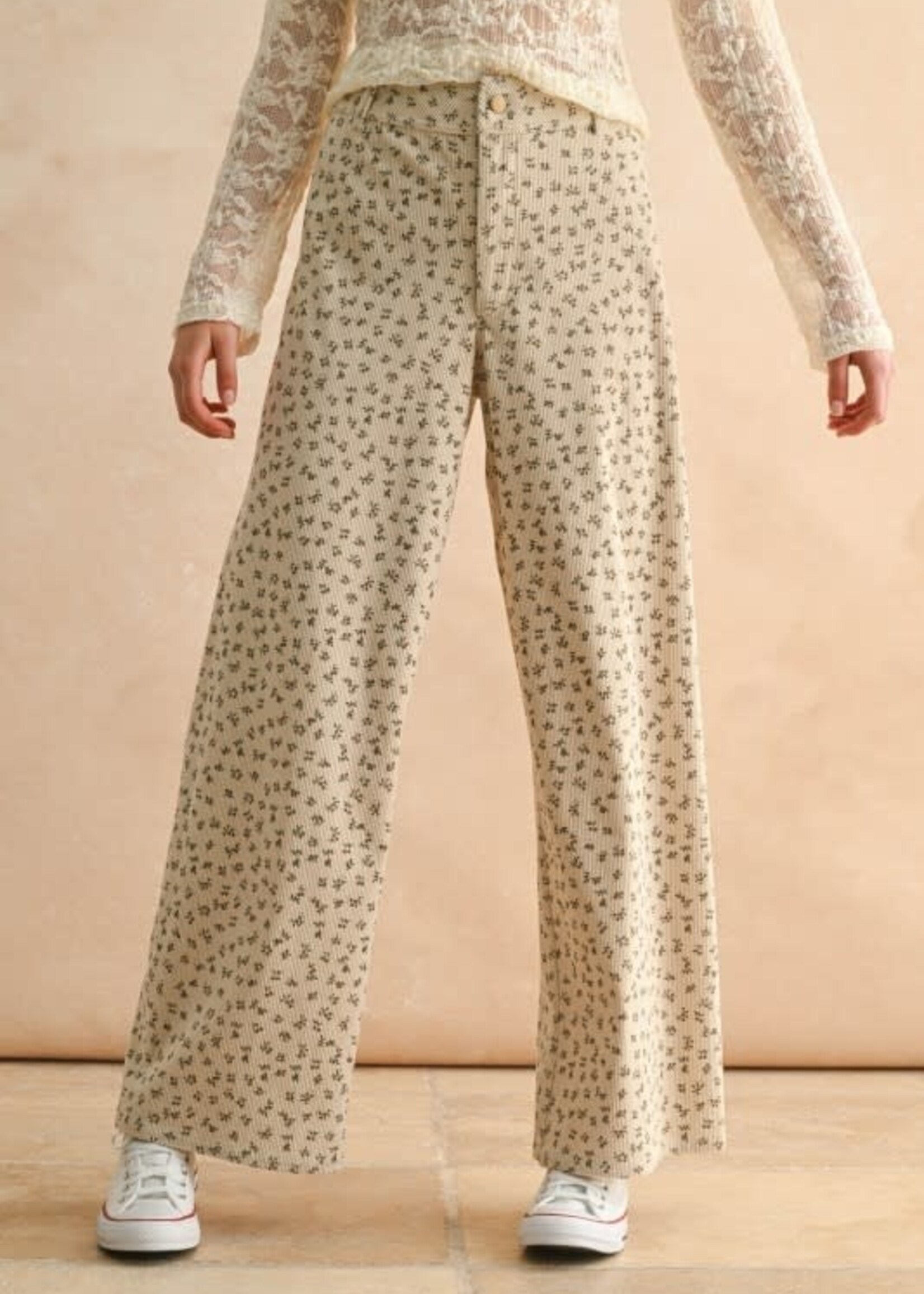 Fall Floral Corduroy Pants