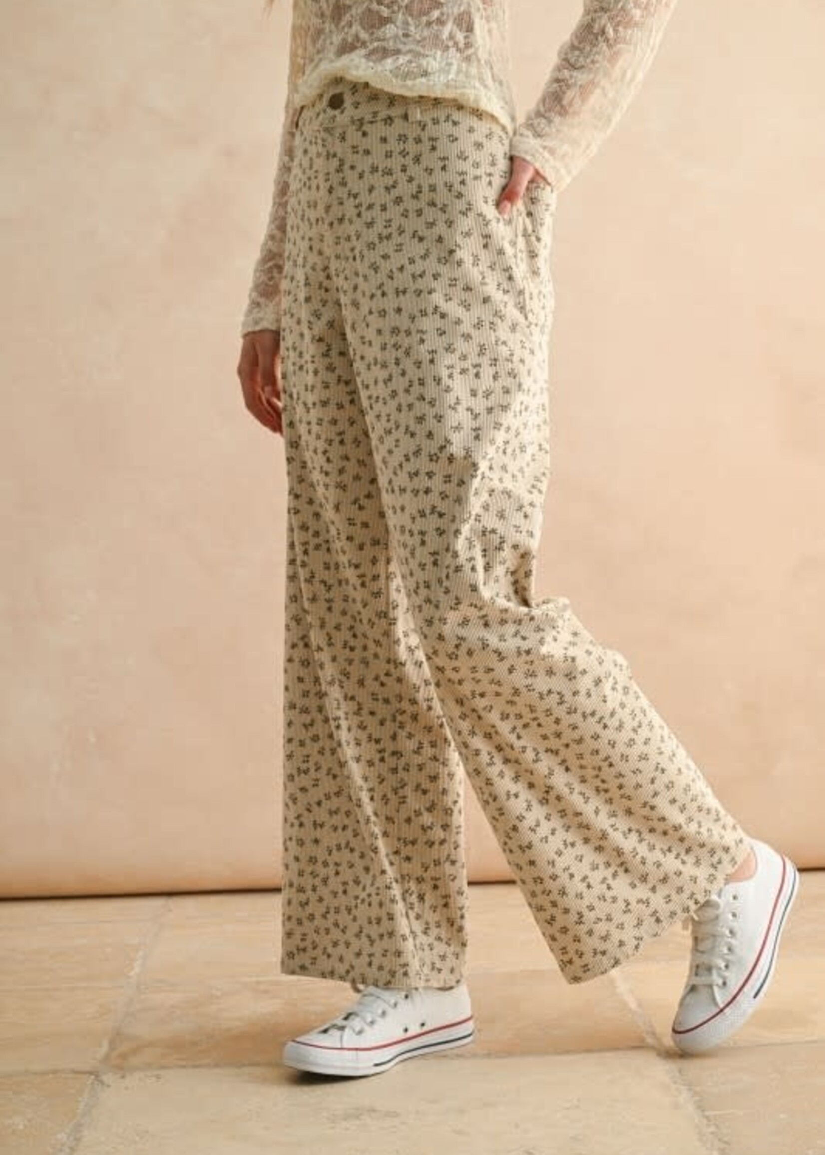 Fall Floral Corduroy Pants