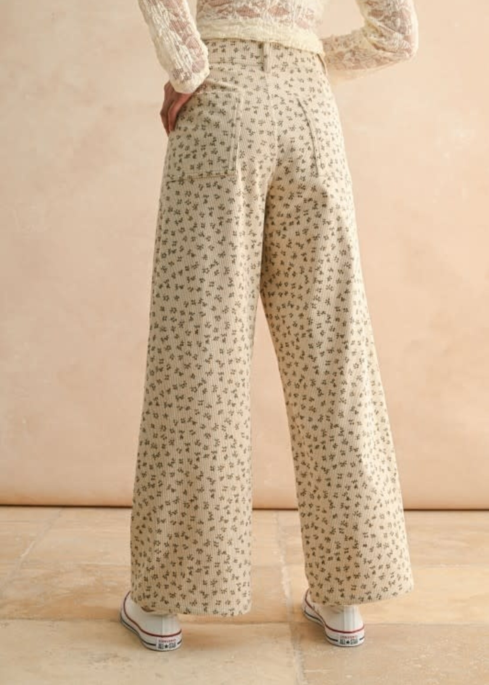 Fall Floral Corduroy Pants