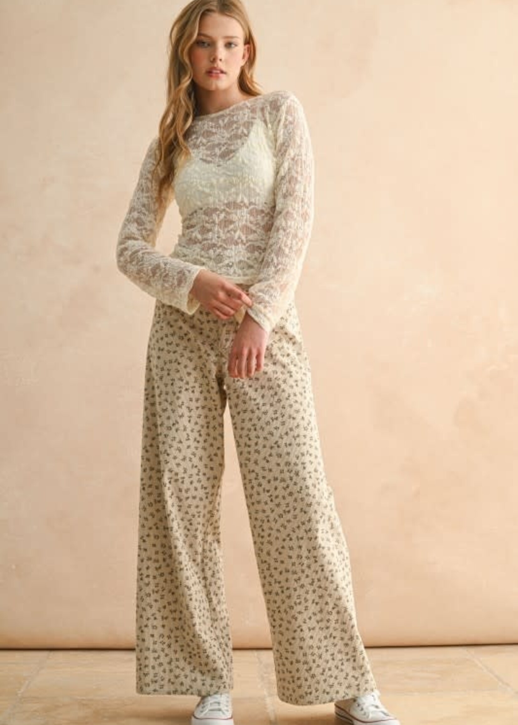 Fall Floral Corduroy Pants