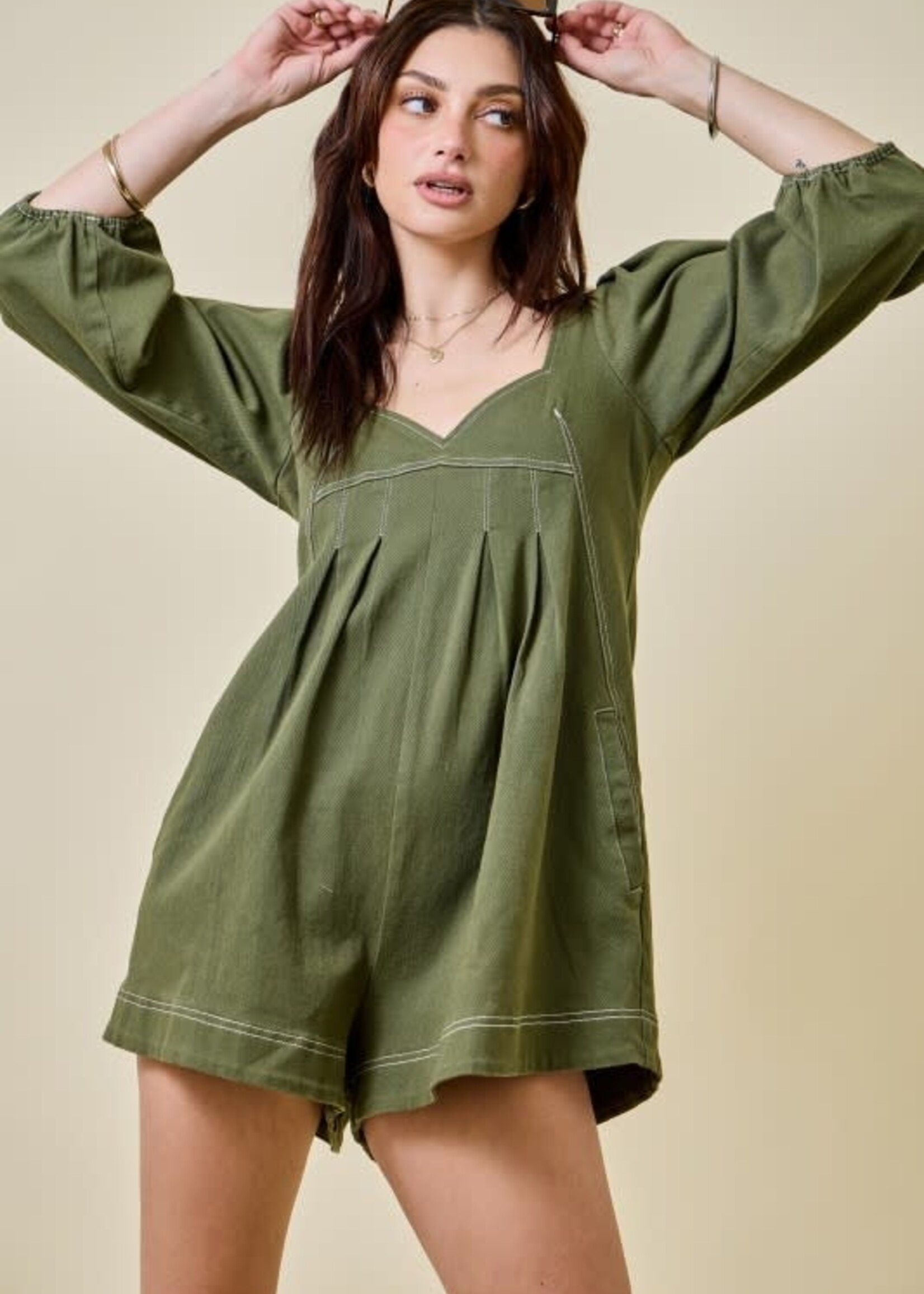 Cute Details Olive Romper