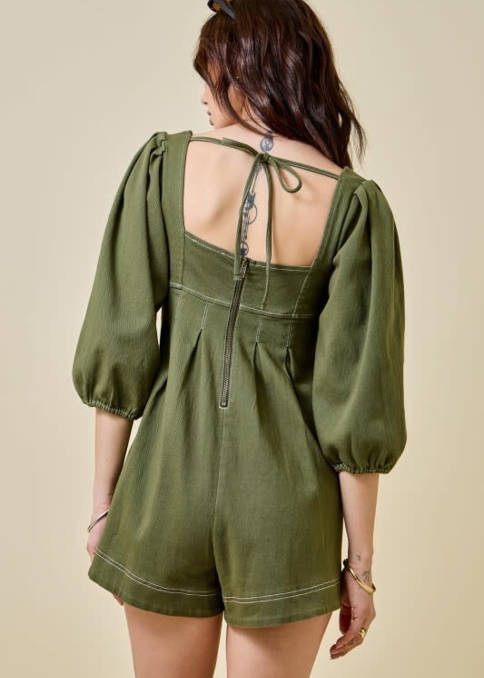 Cute Details Olive Romper