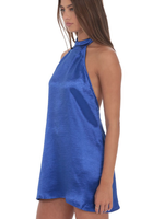 Royal Halter Neck Satin Dress