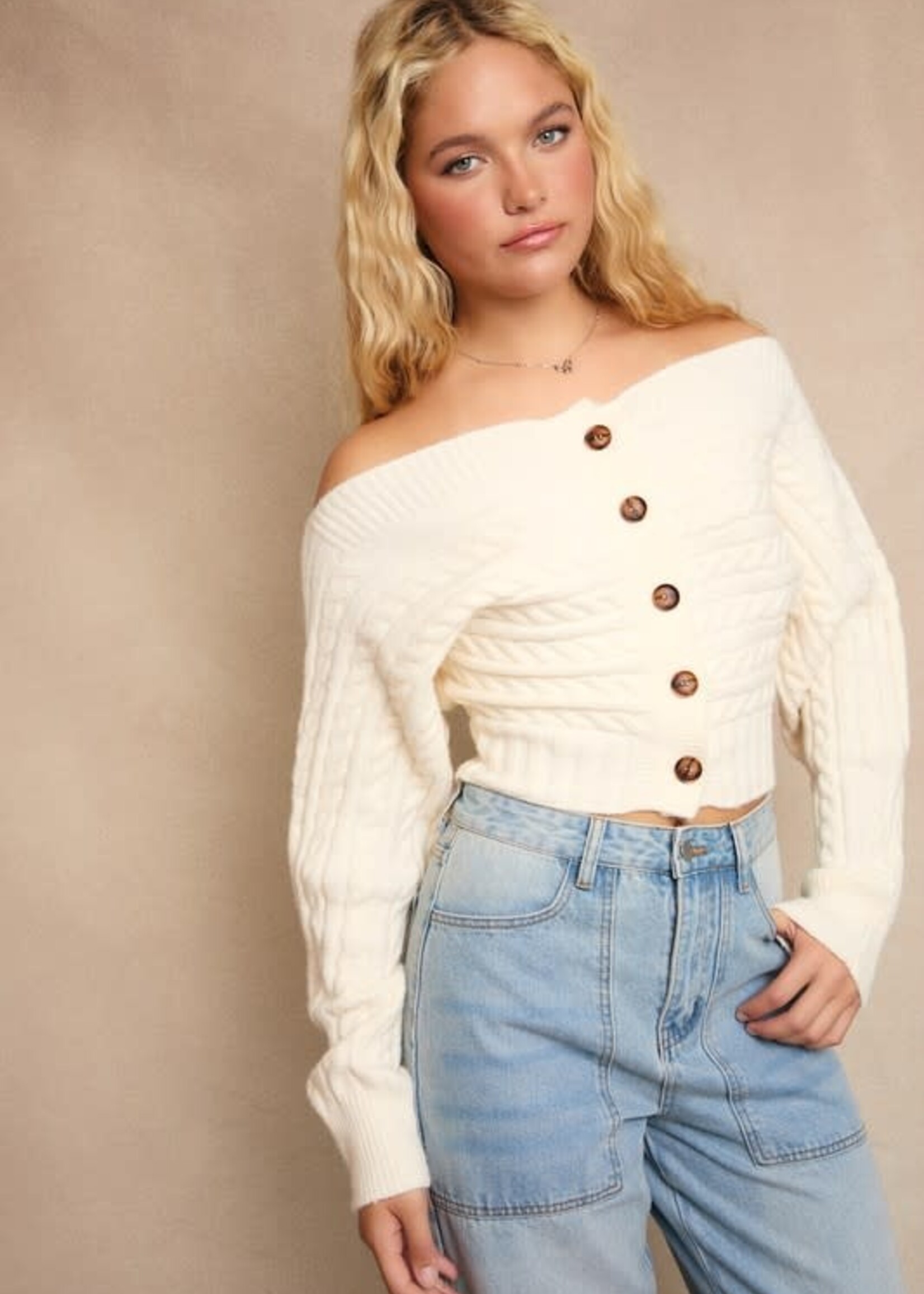 Off Shoulder Sweater (2 Colors)