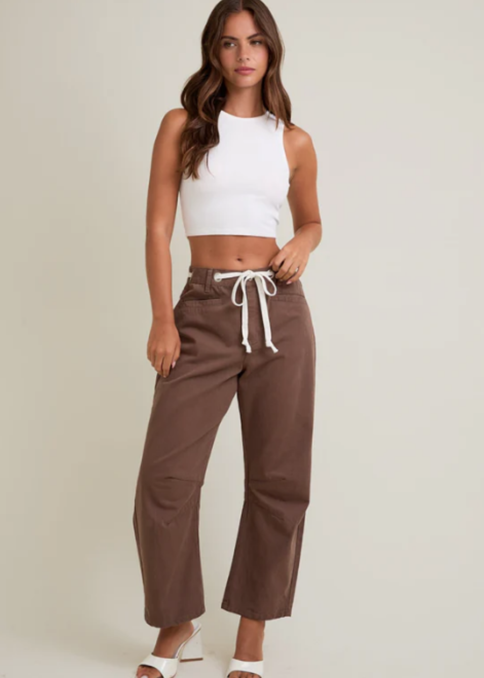 Tied Up Brown Barrel Denim