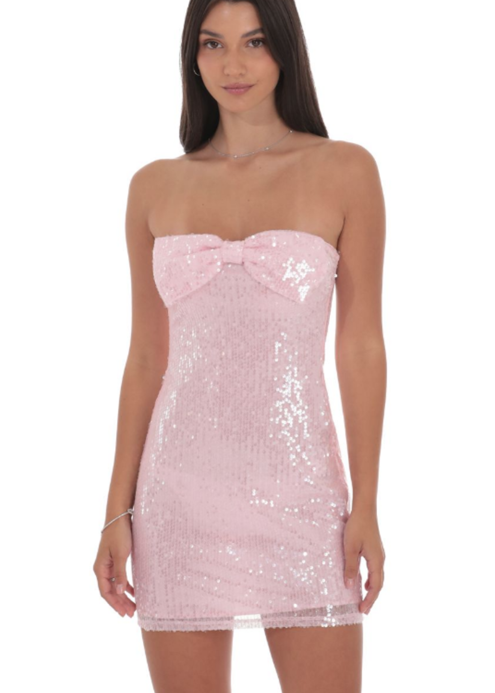 Pretty Pink Sequin Bow Dress