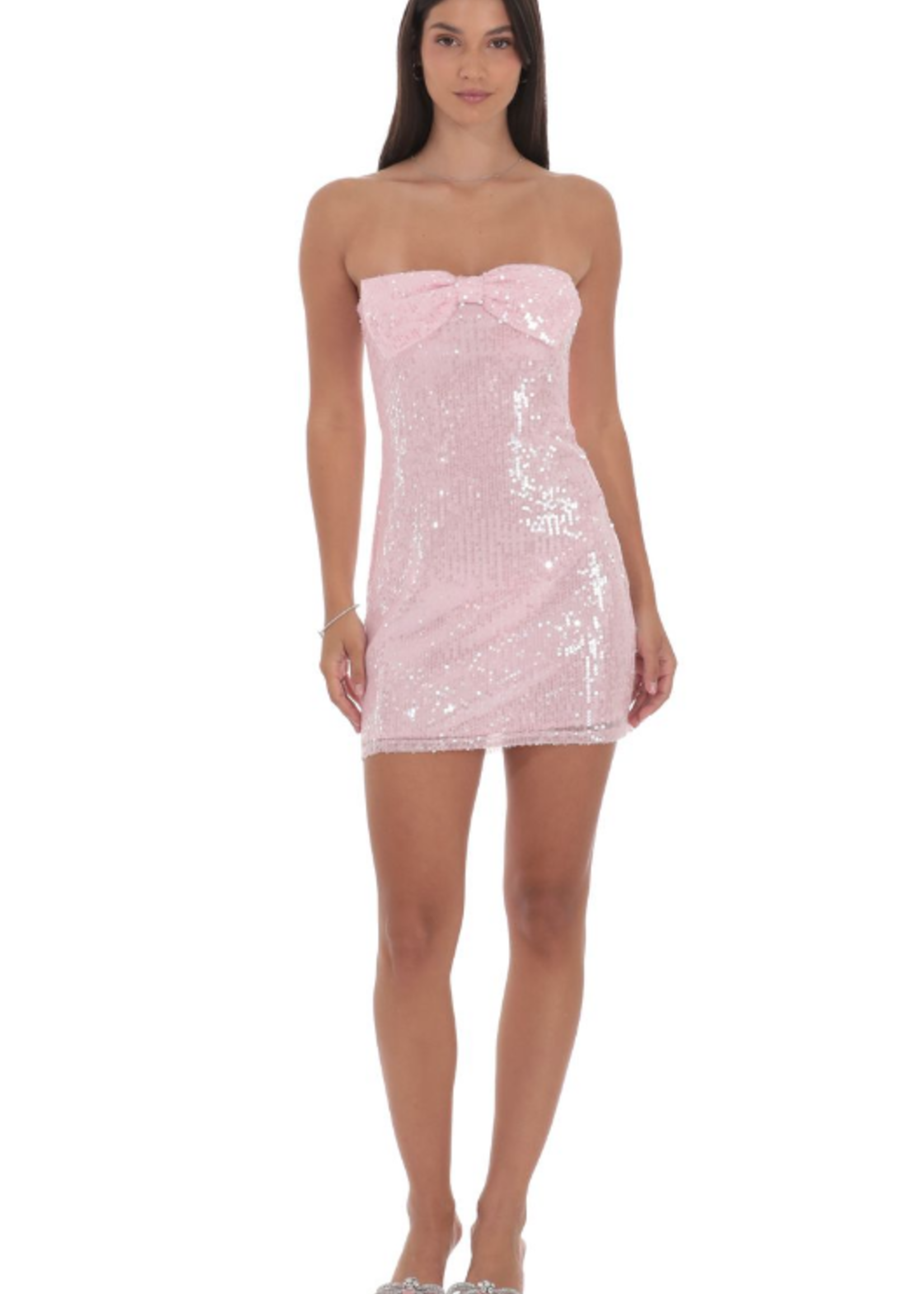 Pretty Pink Sequin Bow Dress