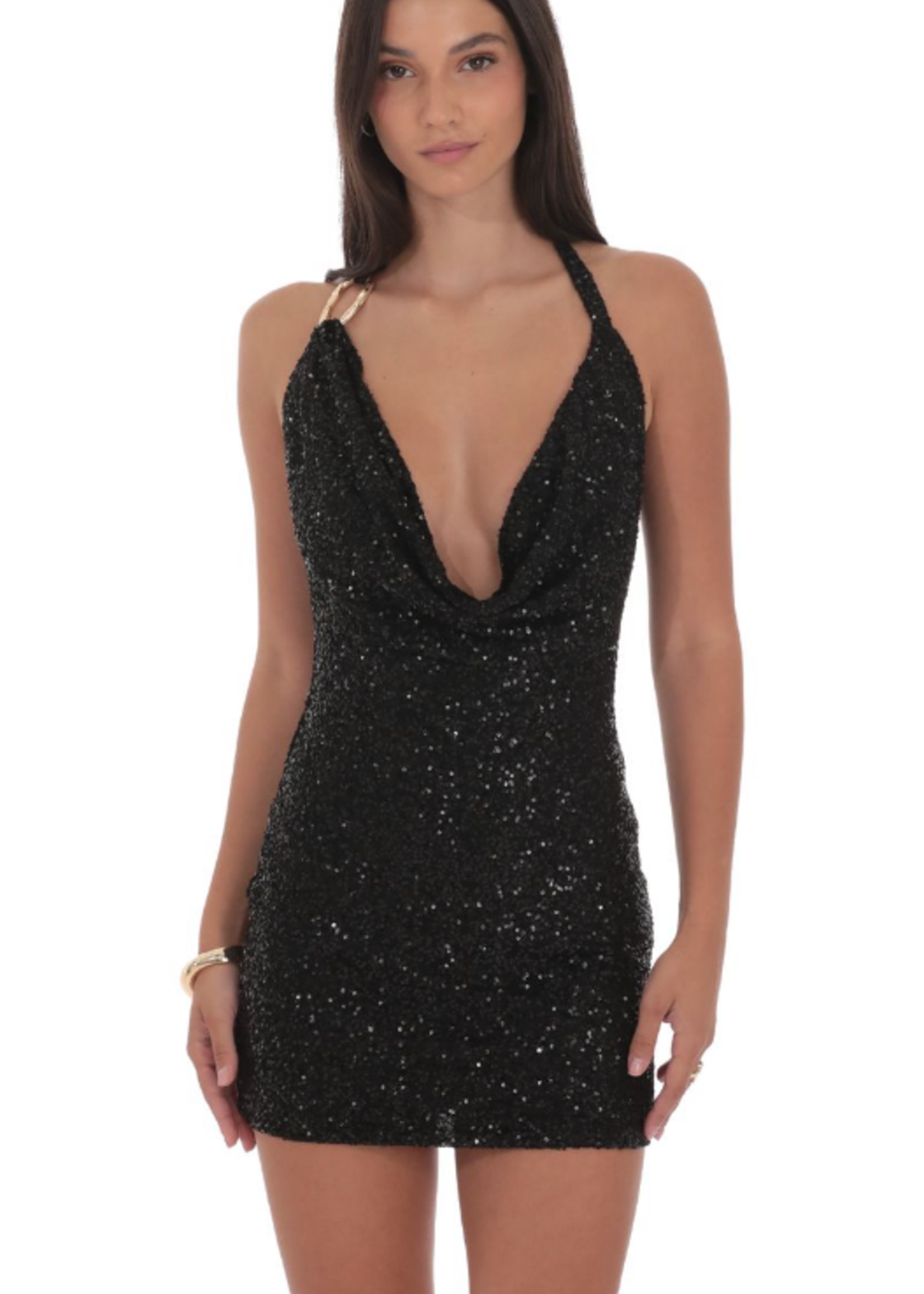 Gold Accent Sequin LBD