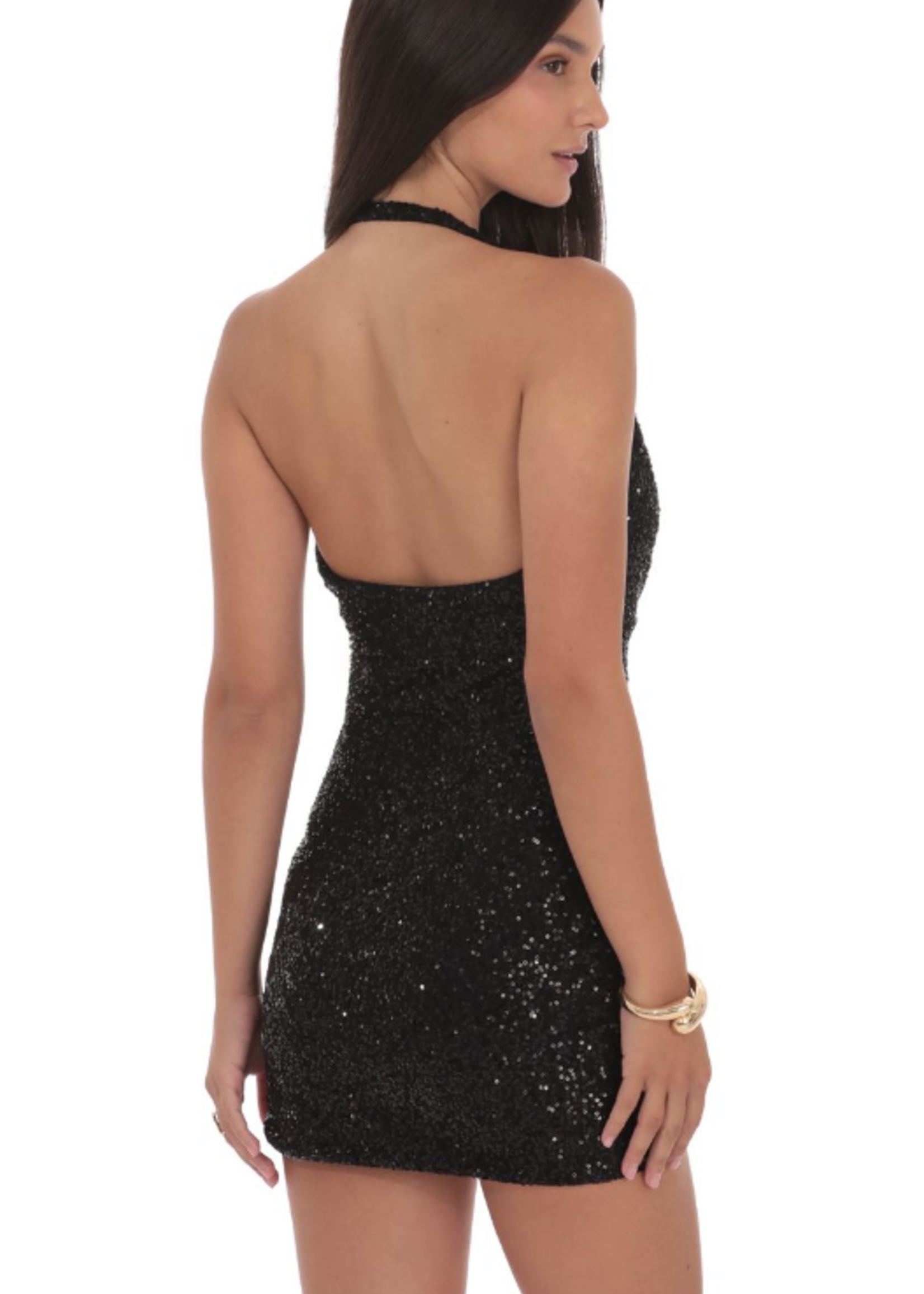 Gold Accent Sequin LBD