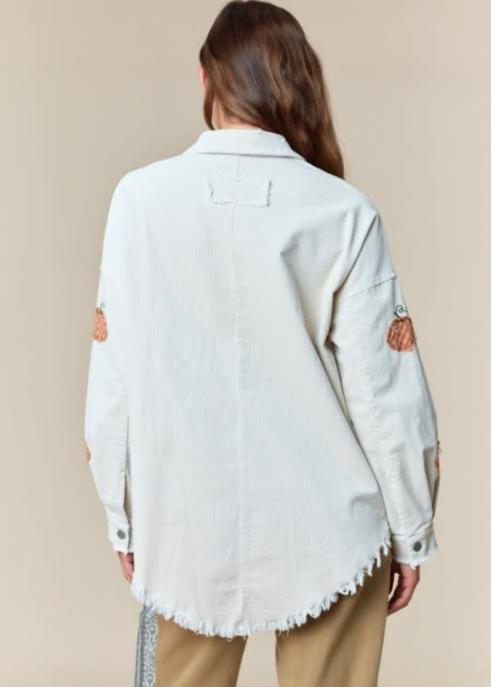 Pumpkin Plaid Corduroy Shacket