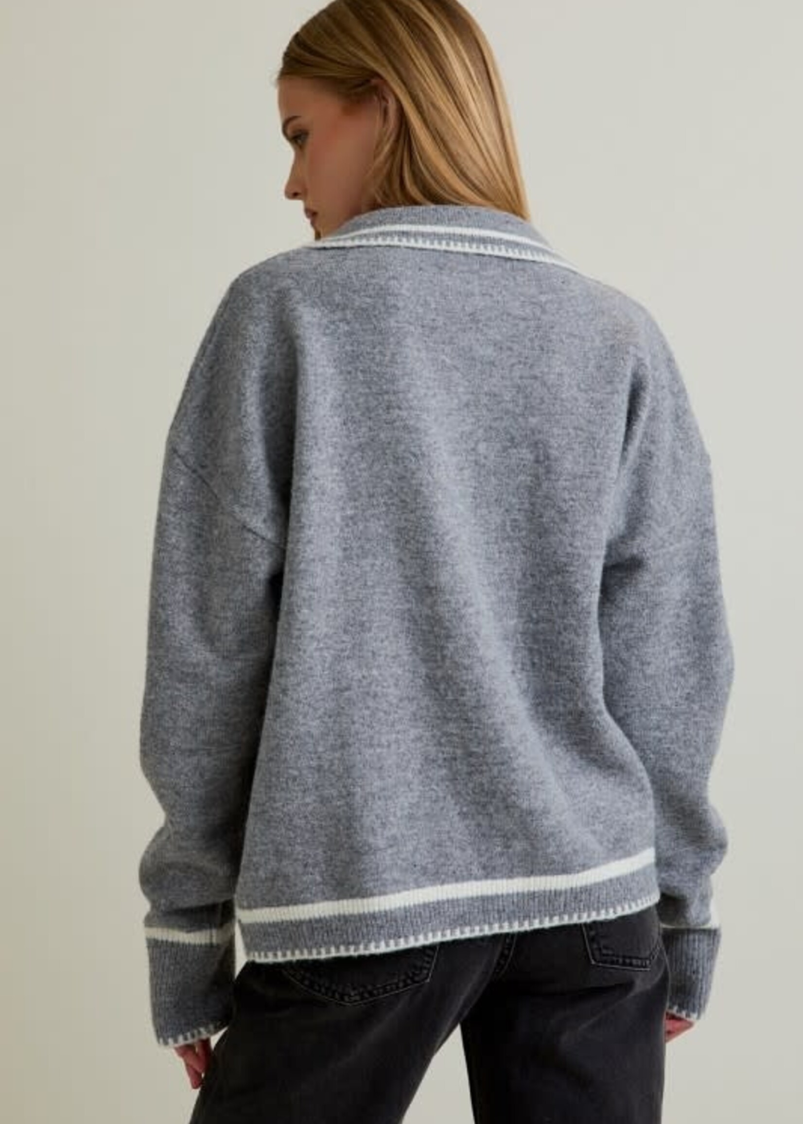 Stitch Detail Grey Sweater