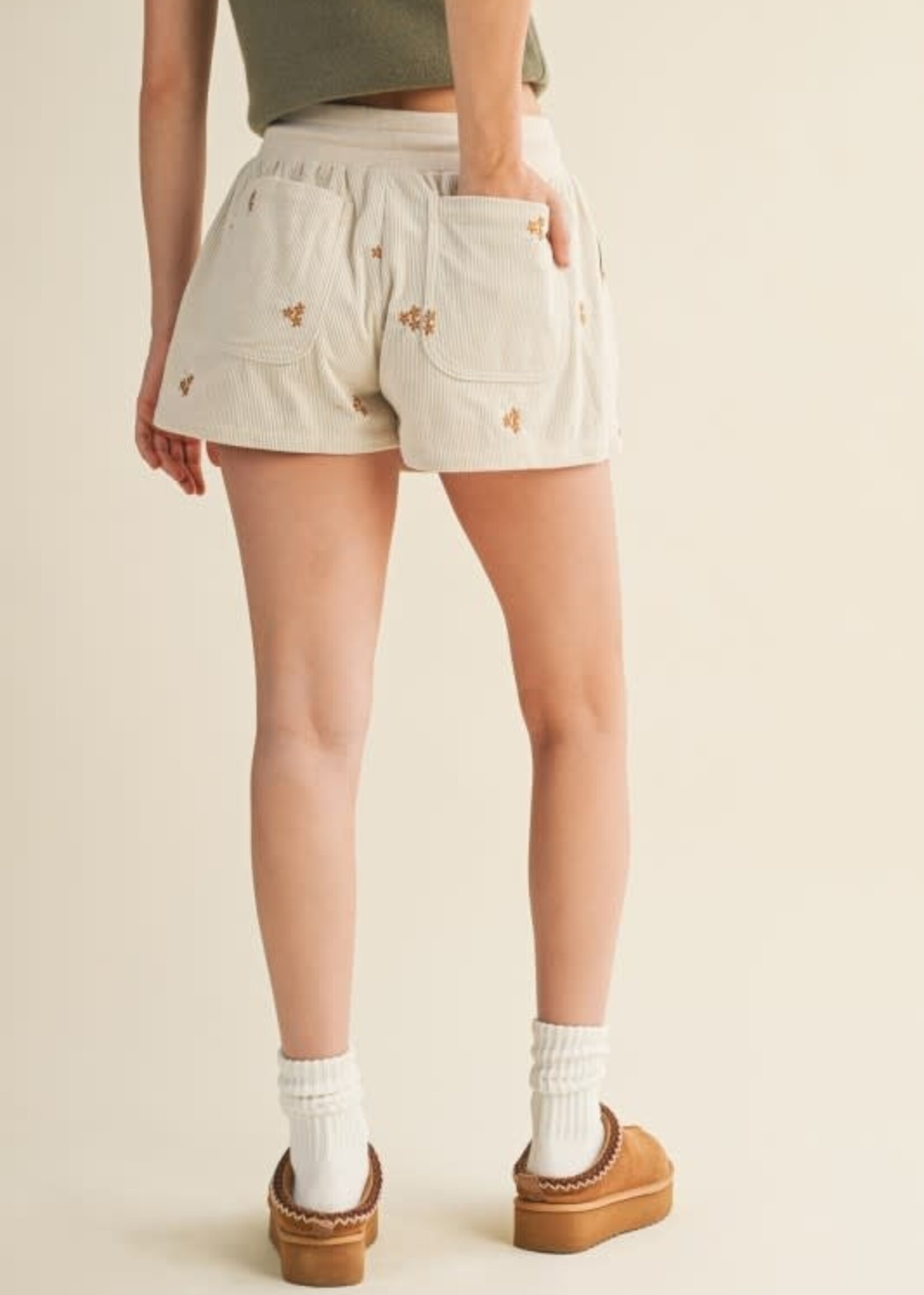 Corduroy Floral Skort