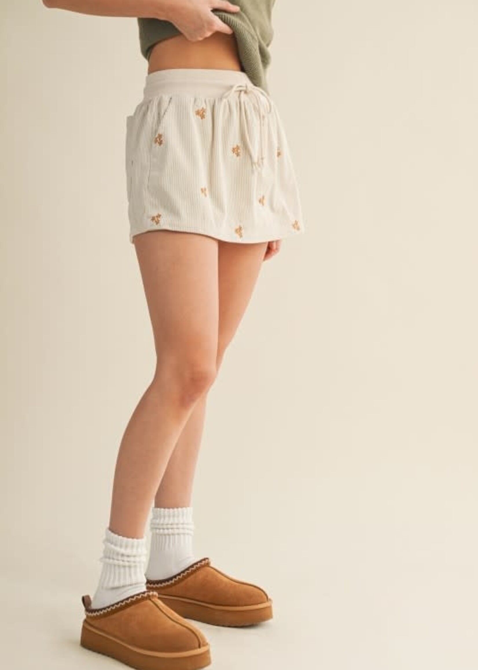 Corduroy Floral Skort