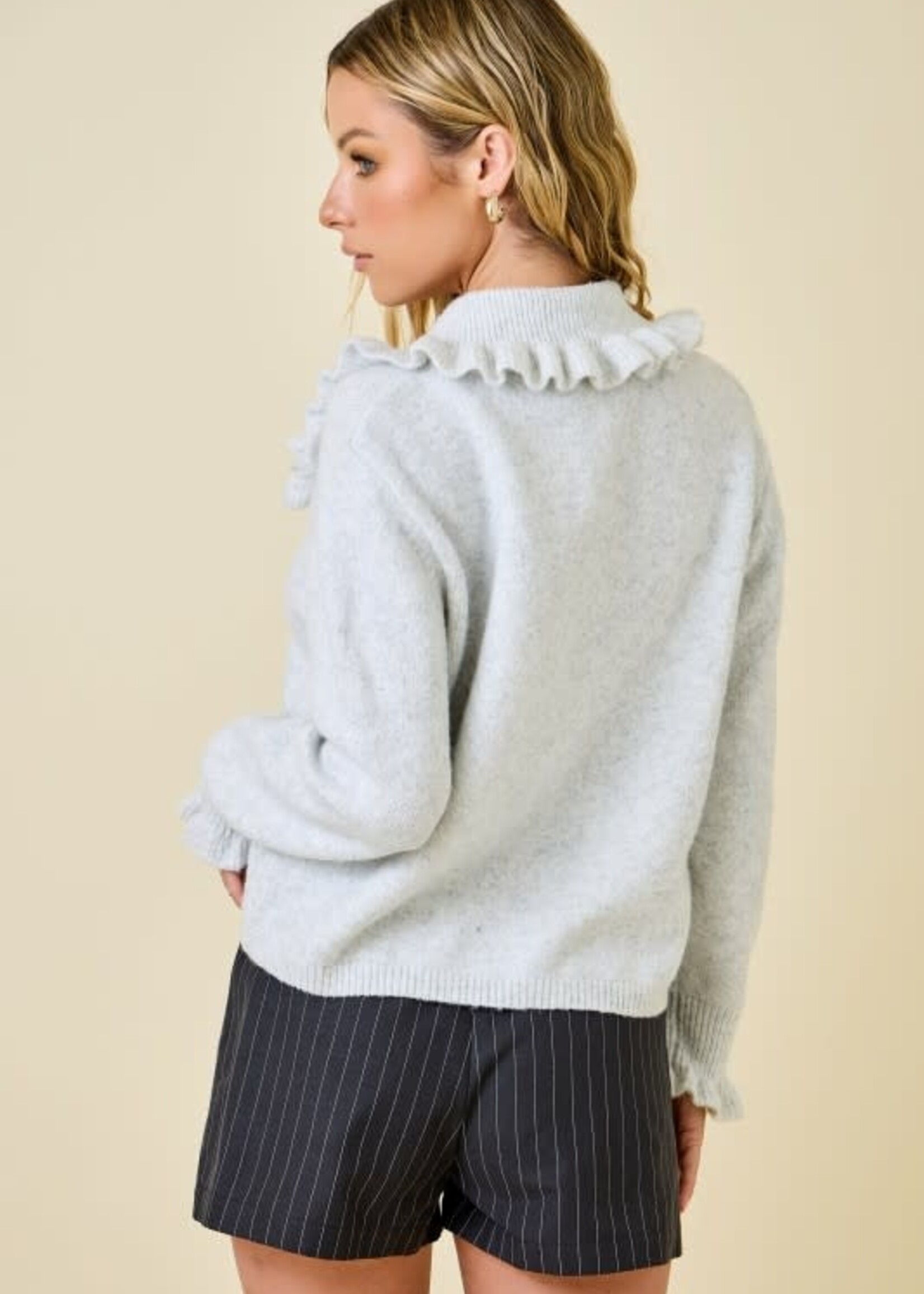 Ruffle Collar Cardigan (2 Colors)
