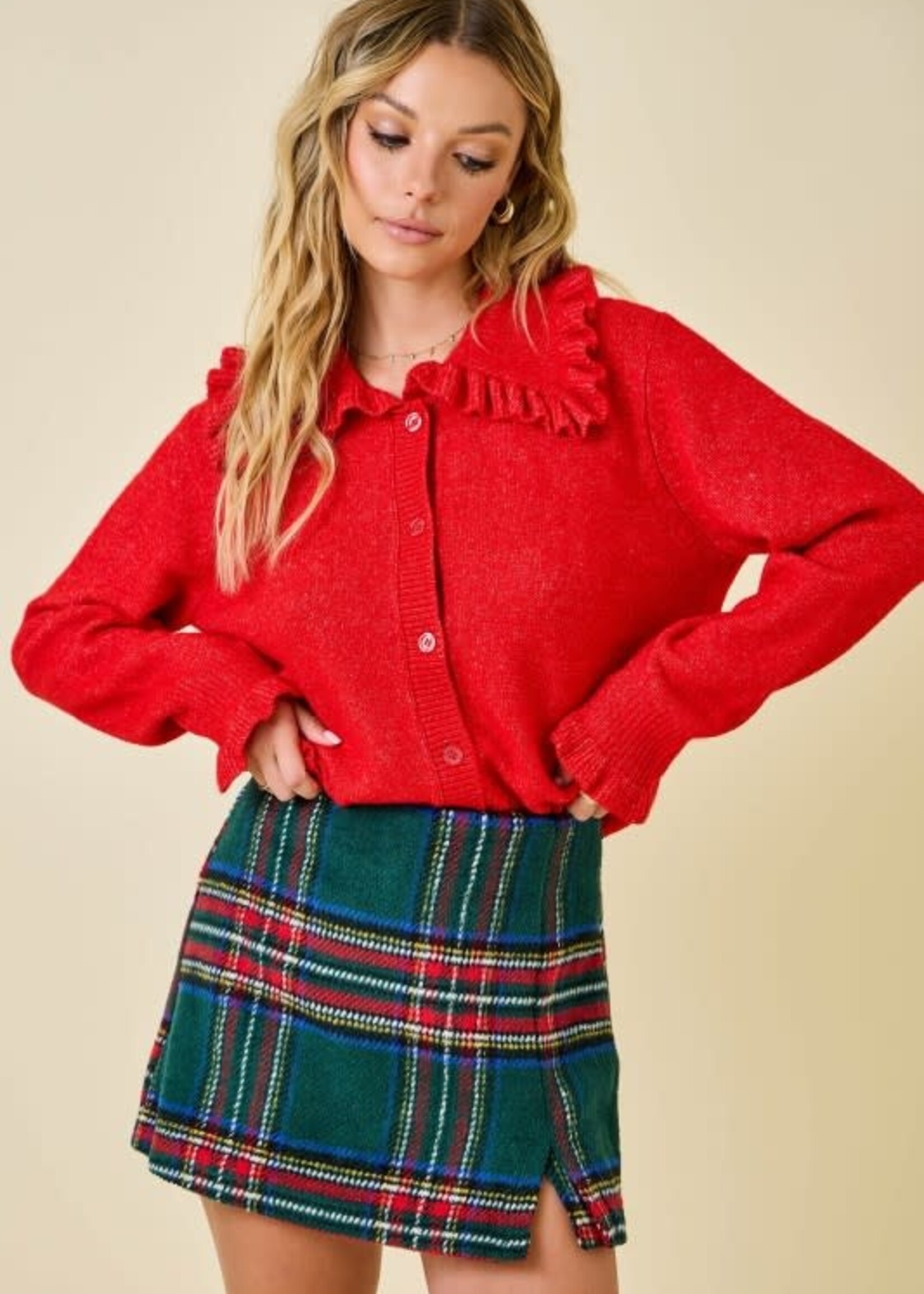 Ruffle Collar Cardigan (2 Colors)