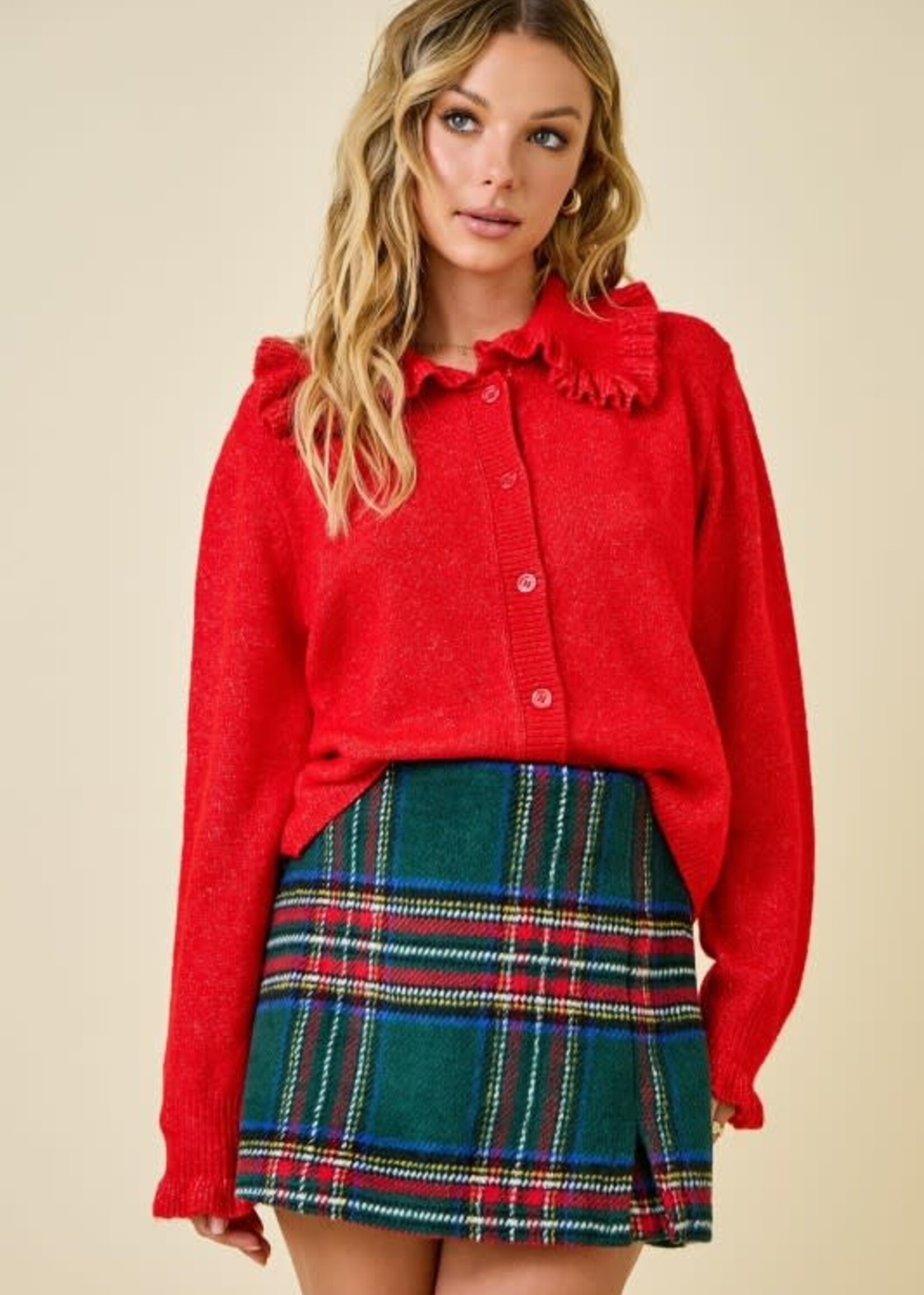 Ruffle Collar Cardigan (2 Colors)