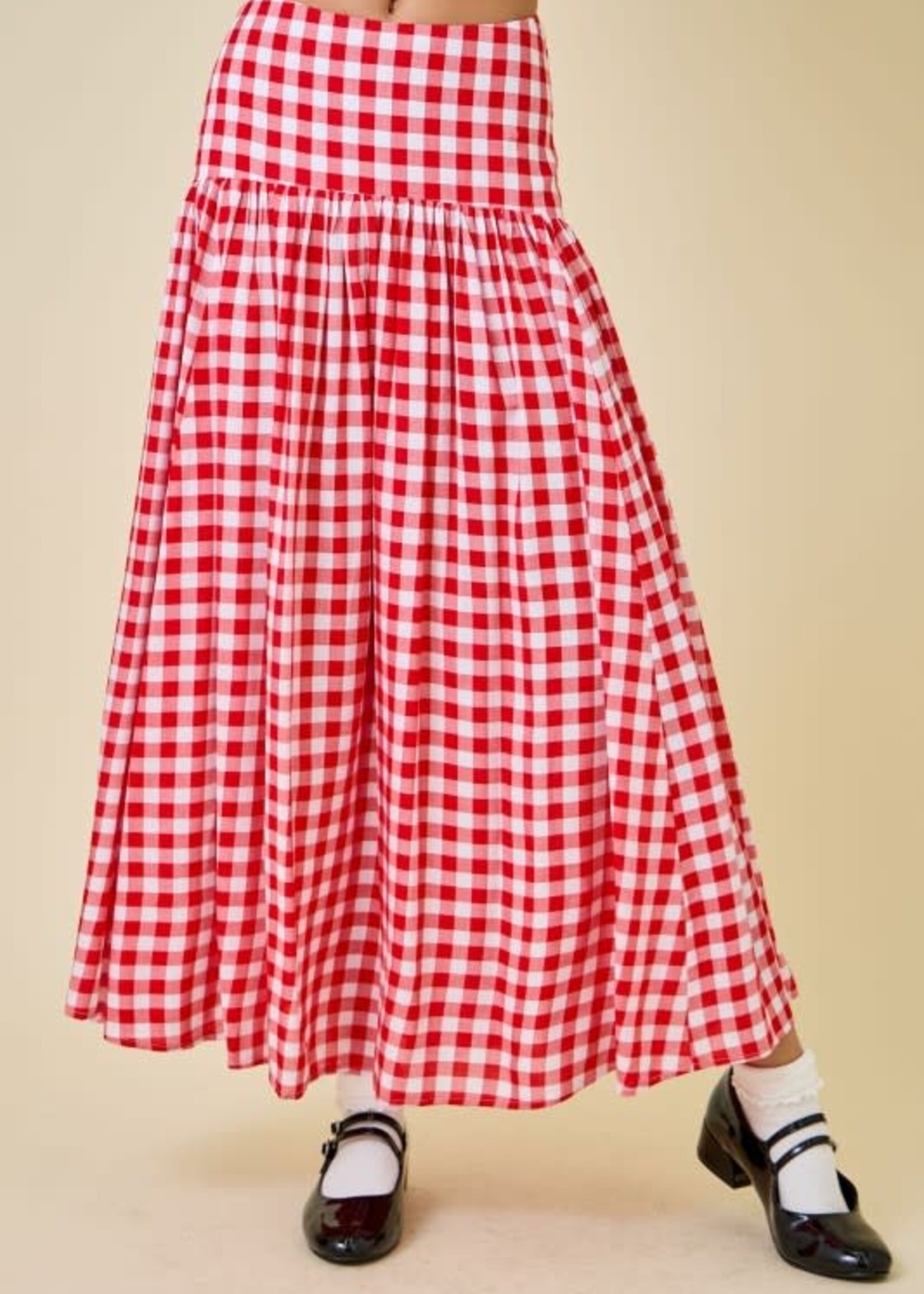 Get It Girl Gingham Midi Skirt